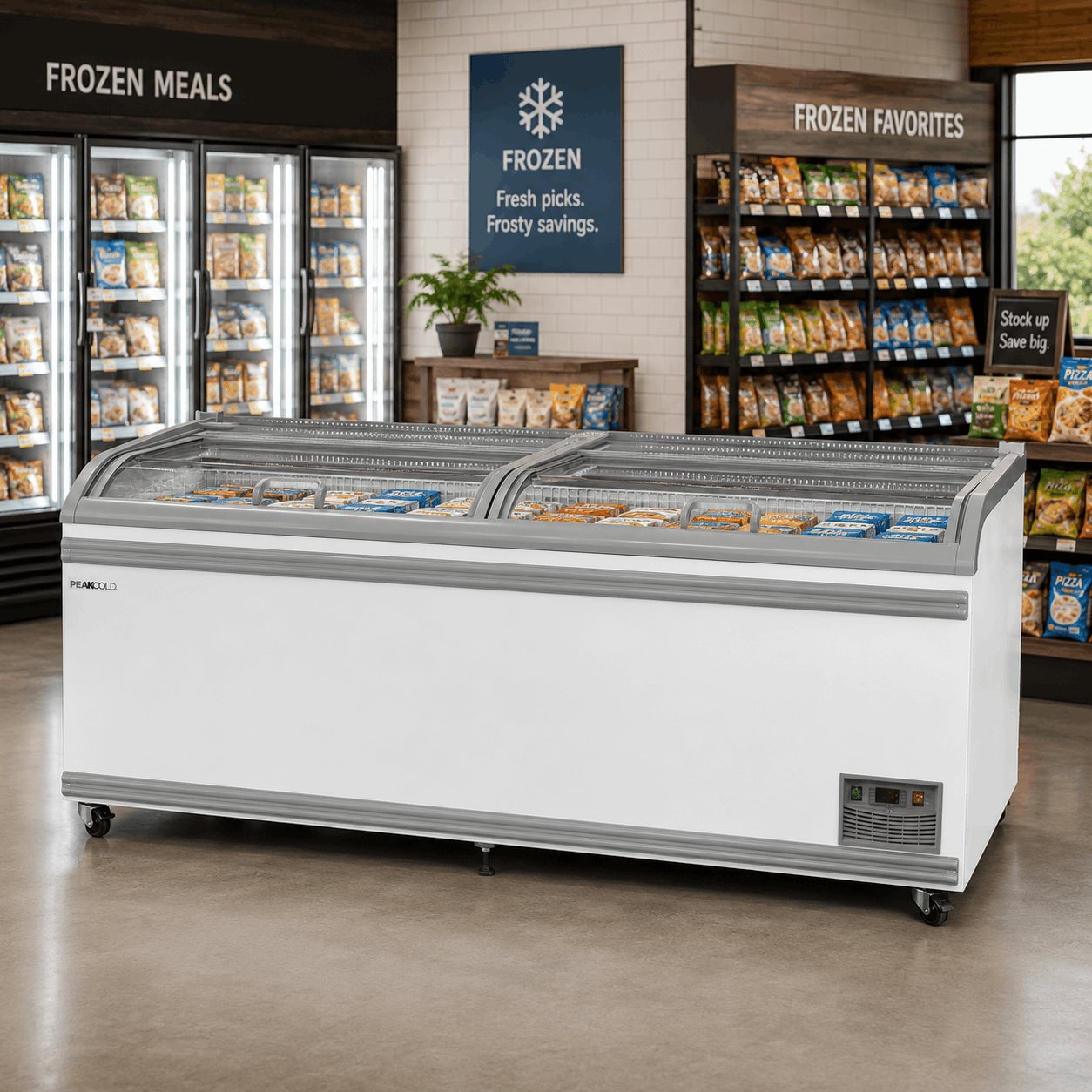 PeakCold 83" Island Freezer - White