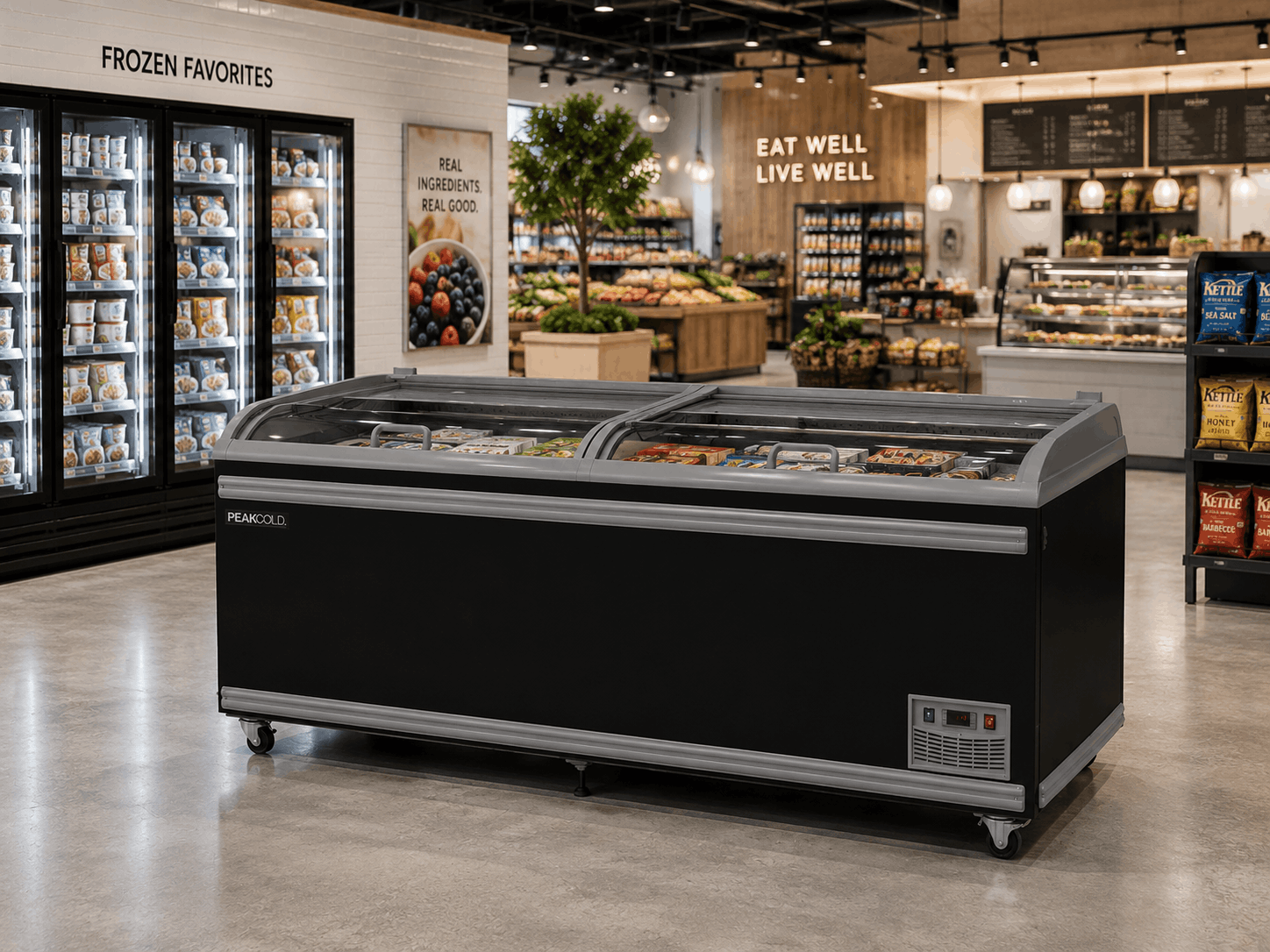 PeakCold 83" Island Freezer - Black