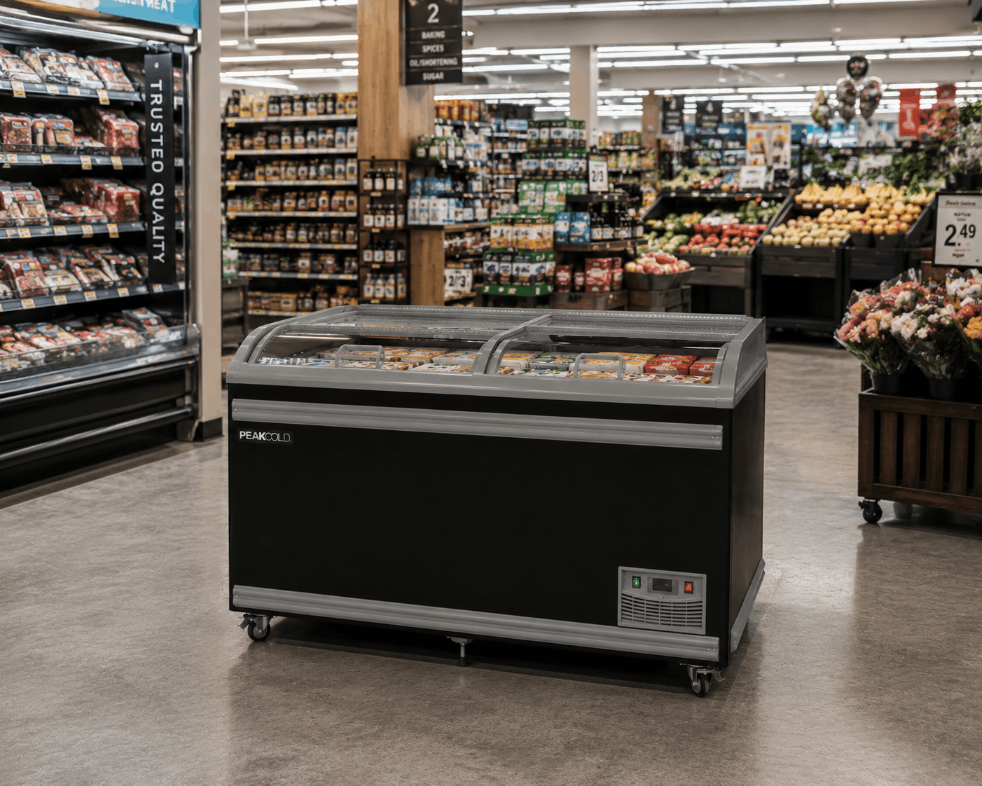 PeakCold 58" Island Freezer - Black