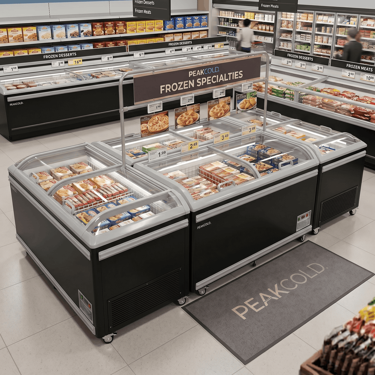 PeakCold 58" Island Freezer - Black