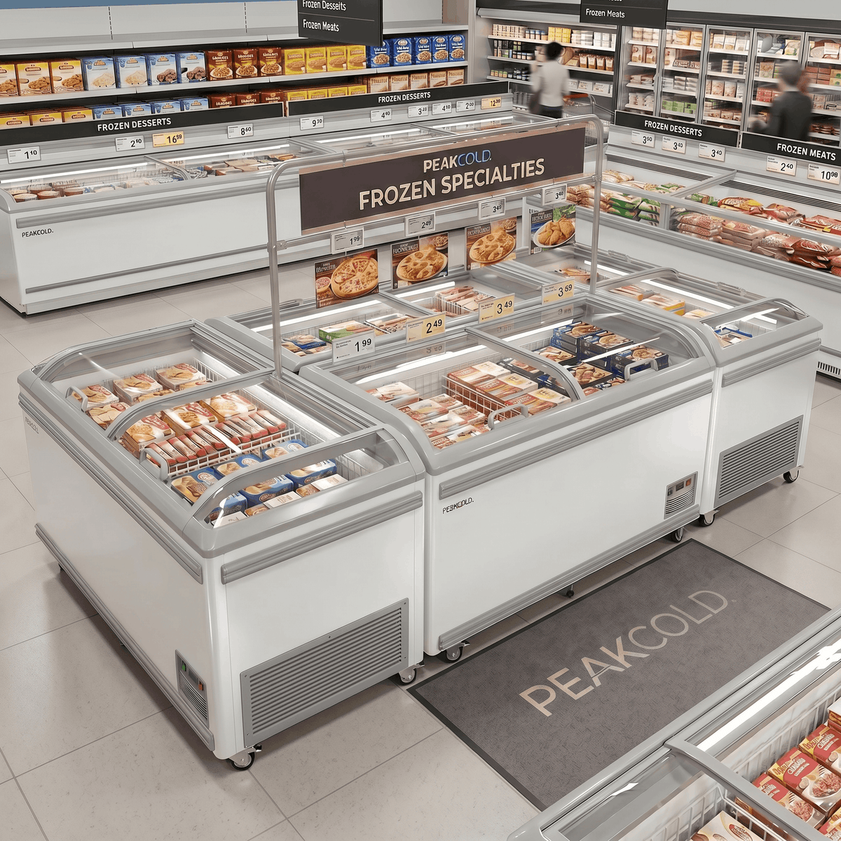 PeakCold 74" Island Freezer - White