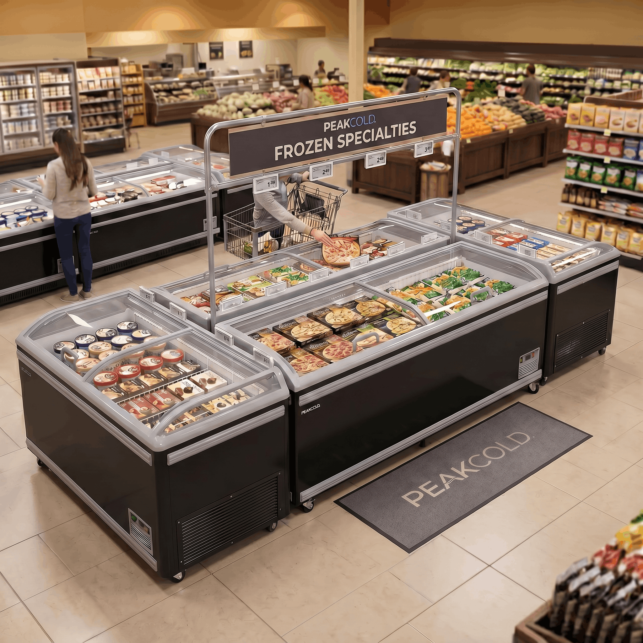 PeakCold 83" Island Freezer - Black