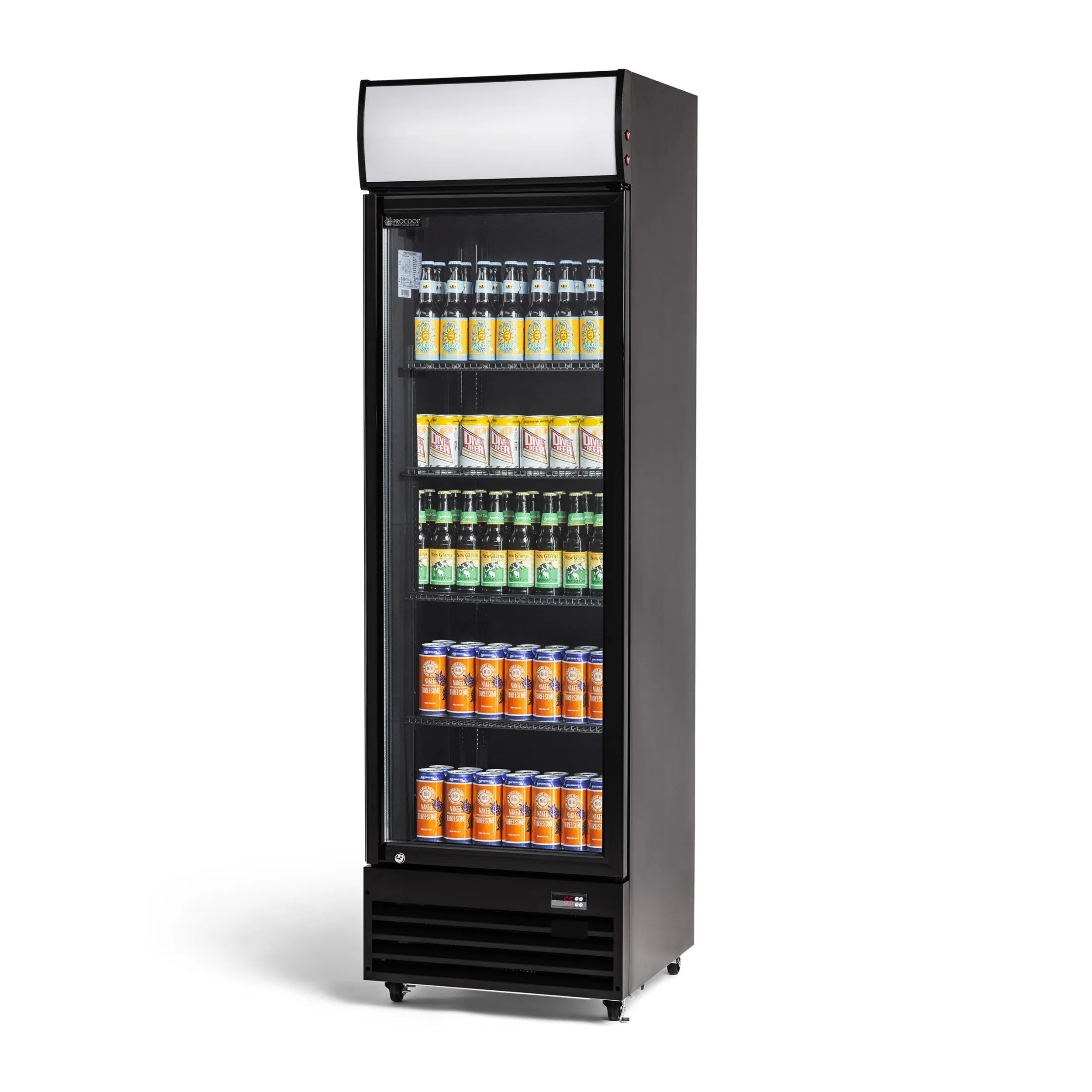 Procool Single Door Black Beverage Cooler-Retail Display Coolers-CS-360-B