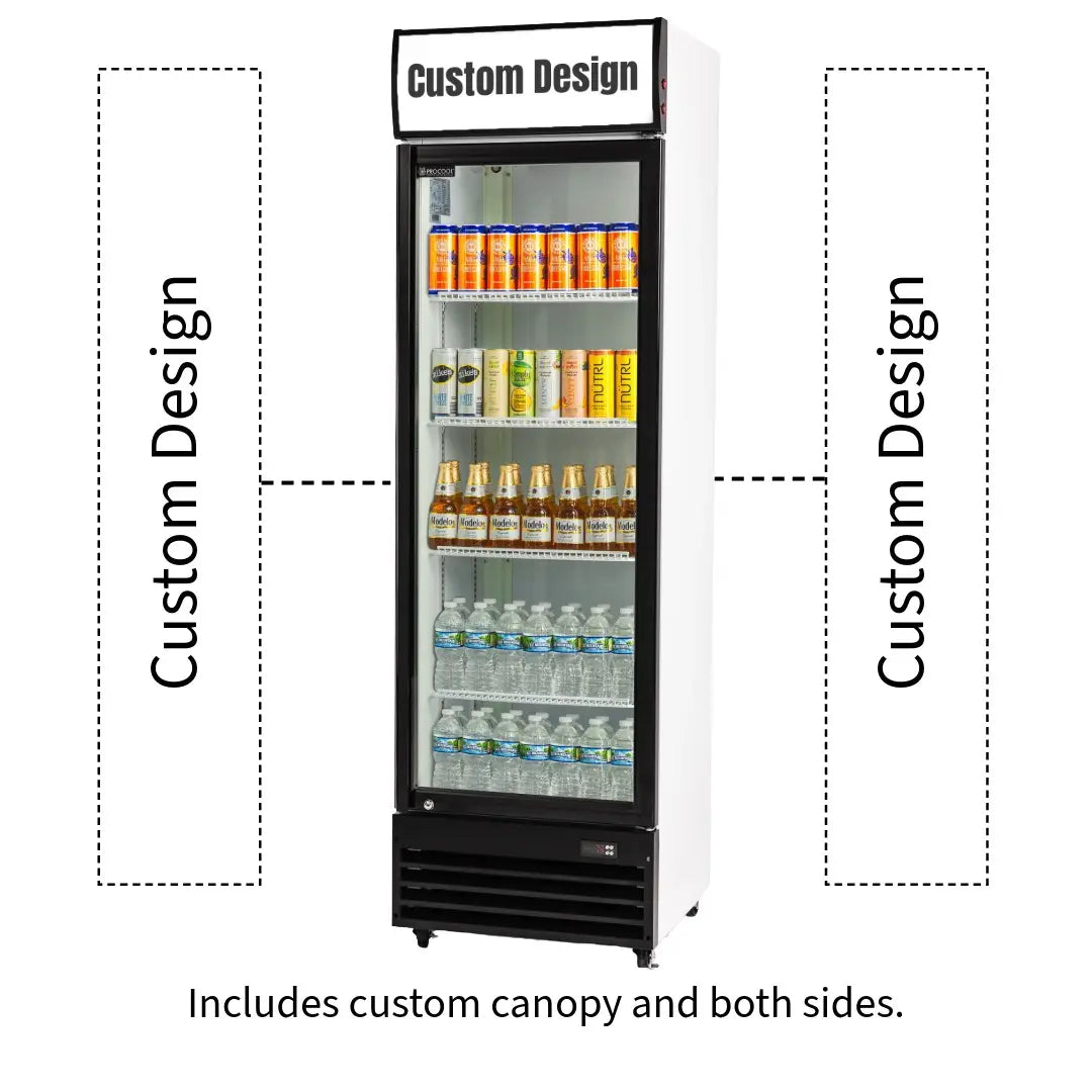 Procool Single Door Upright White Beverage Cooler - 12.7 cu. ft.