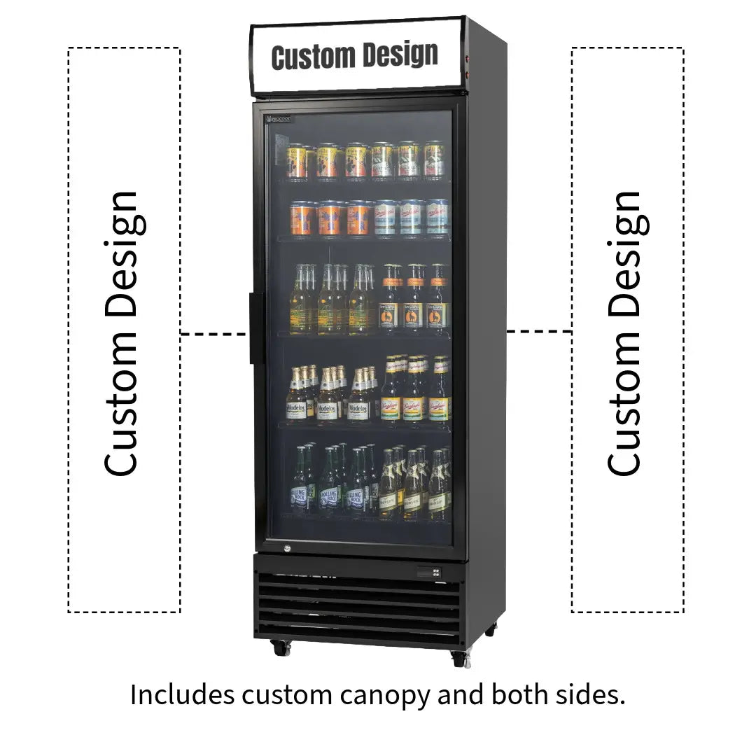 Procool Single Door Black Cooler - 19.4 Cu. Ft.