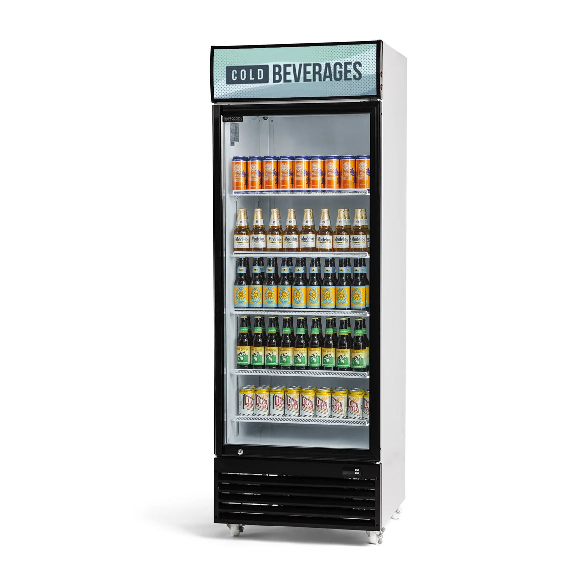Procool Single Door White Beverage Cooler - 19.4 Cu. Ft.