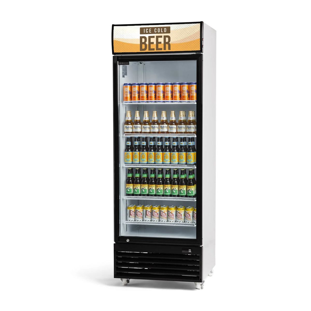 Procool Single Door White Beverage Cooler - 19.4 Cu. Ft.
