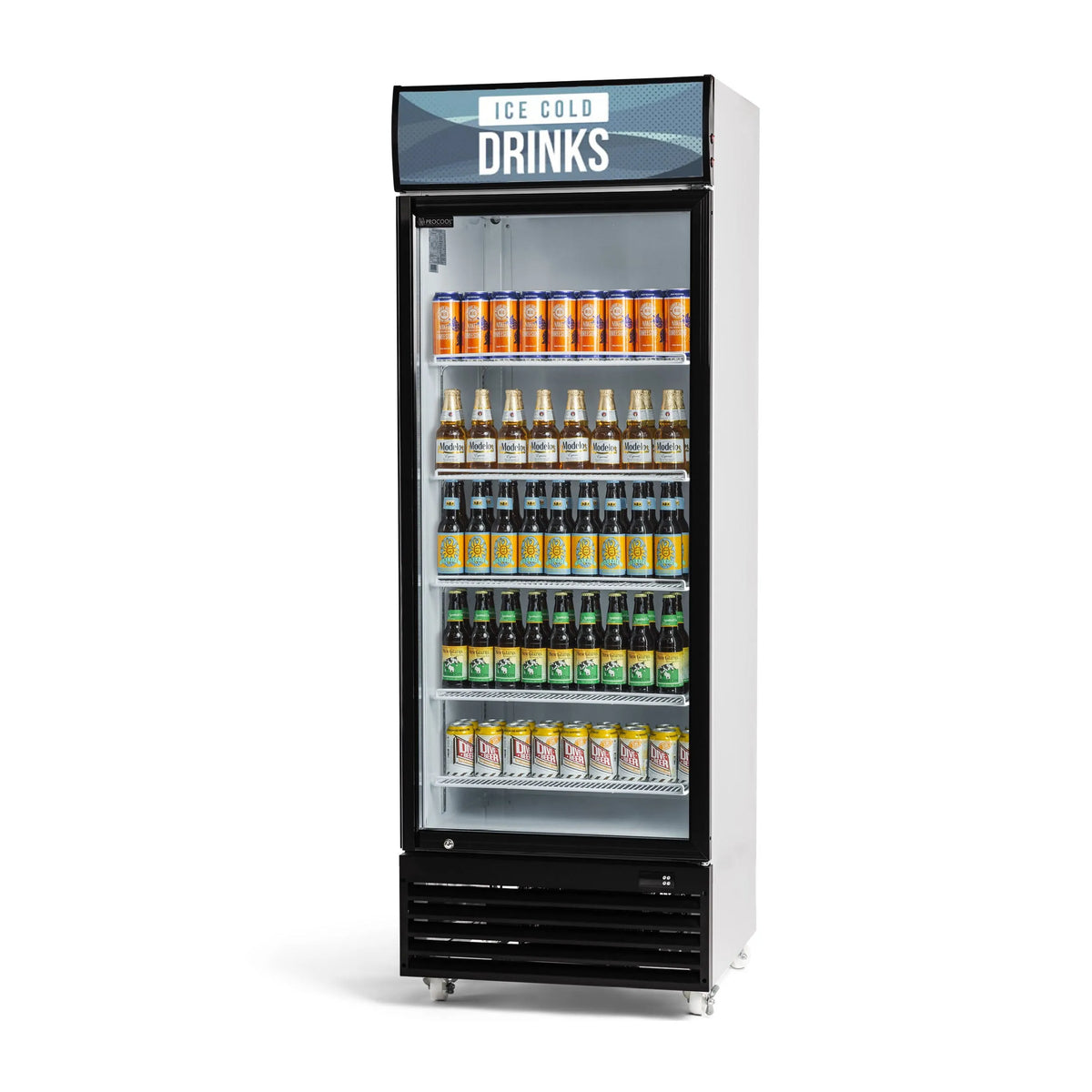 Procool Single Door White Beverage Cooler - 19.4 Cu. Ft.