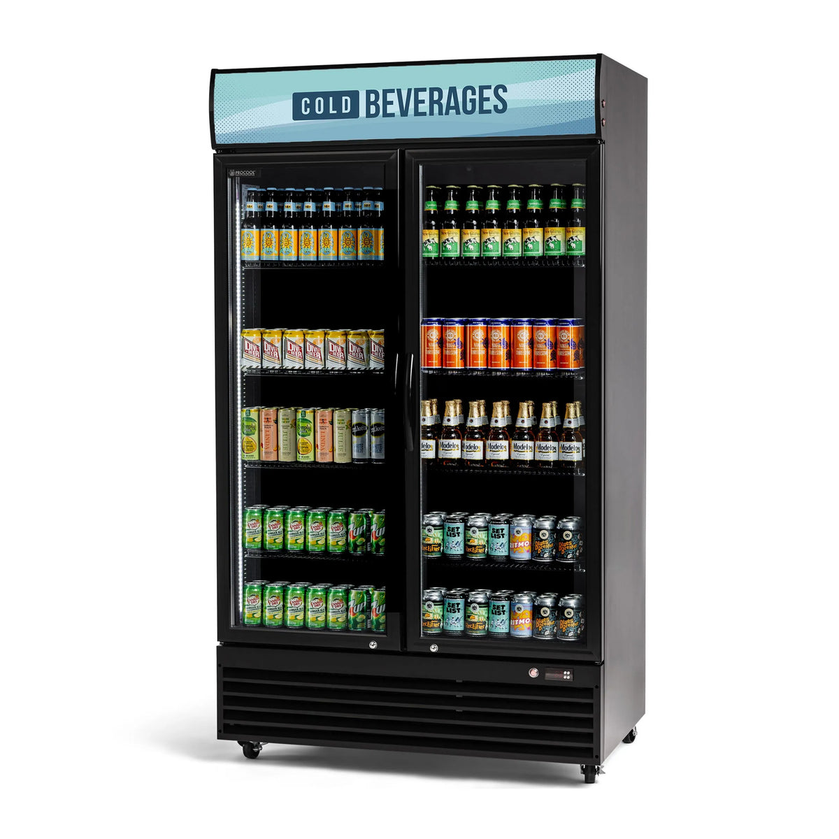 Procool Black 2-Door Display Cooler - 35.3 cu. ft.