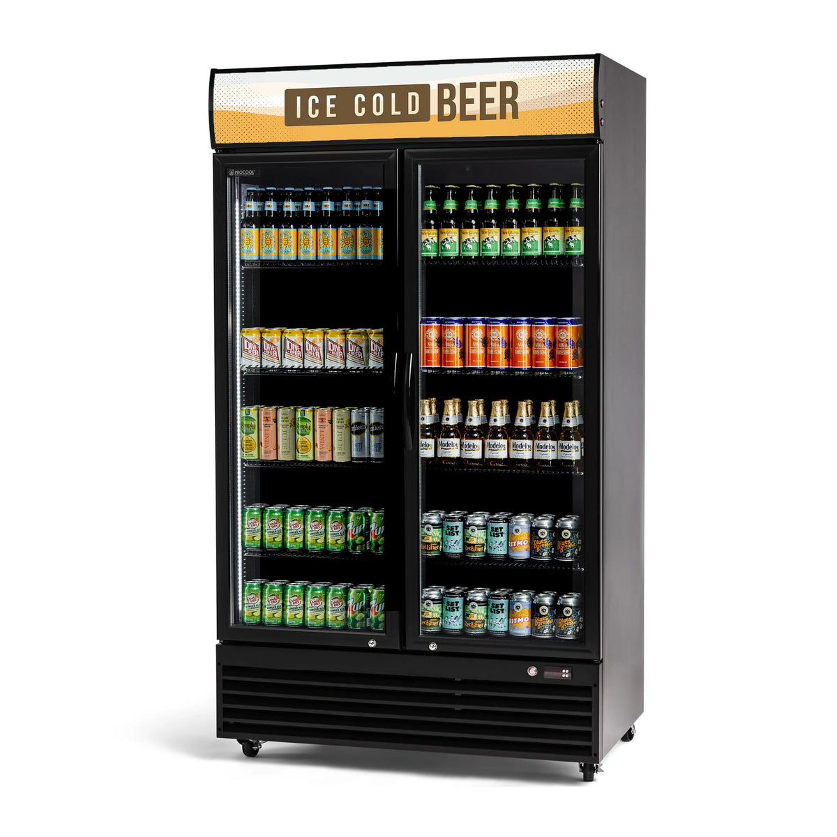 Procool Black 2-Door Display Cooler - 35.3 cu. ft.