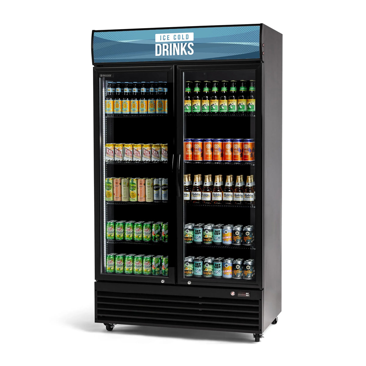 Procool Black 2-Door Display Cooler - 35.3 cu. ft.