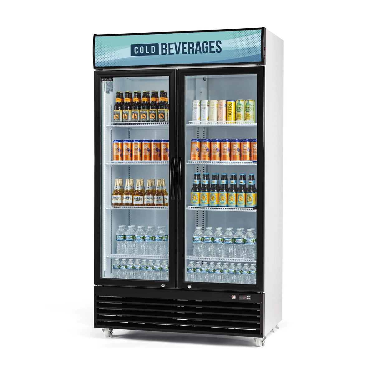 Procool 2-Door Upright White Display Cooler - 35.3 cu. ft.