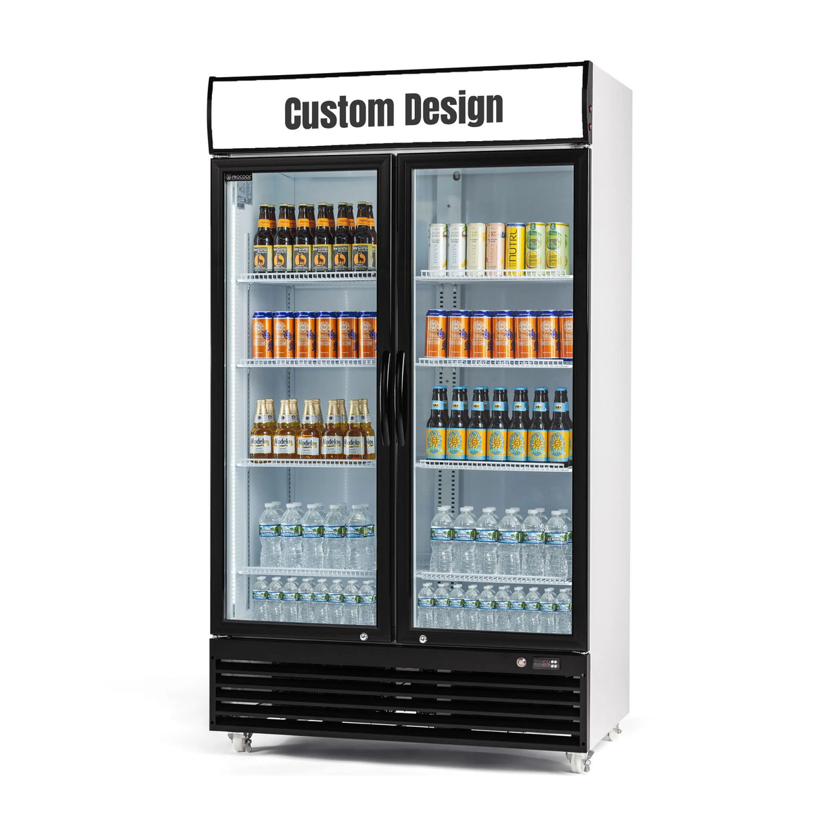 Procool 2-Door Upright White Display Cooler - 35.3 cu. ft.
