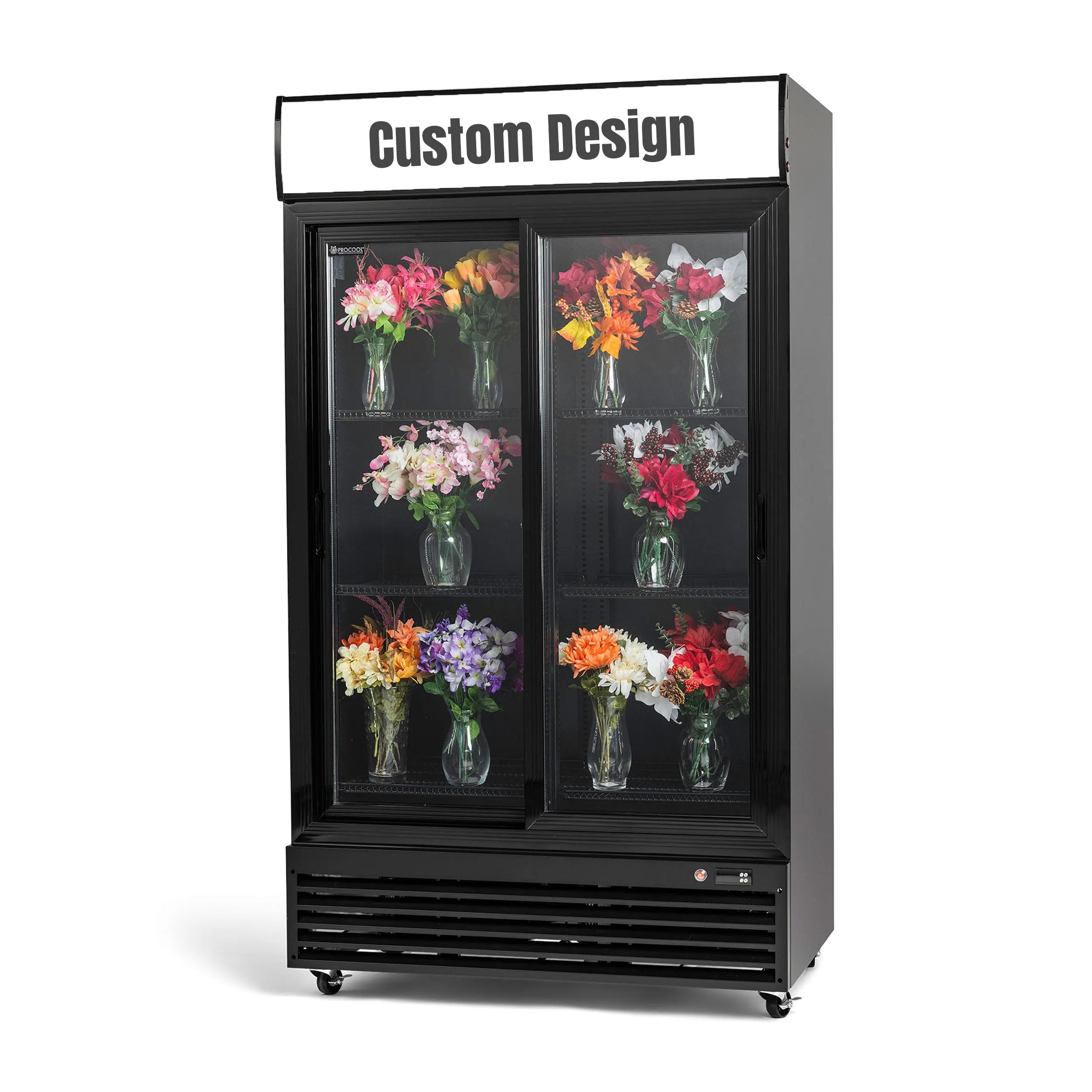 Procool Custom Black Sliding Door Flower Cooler-Floral Display Coolers-CSD-1000S-B-CUST-1