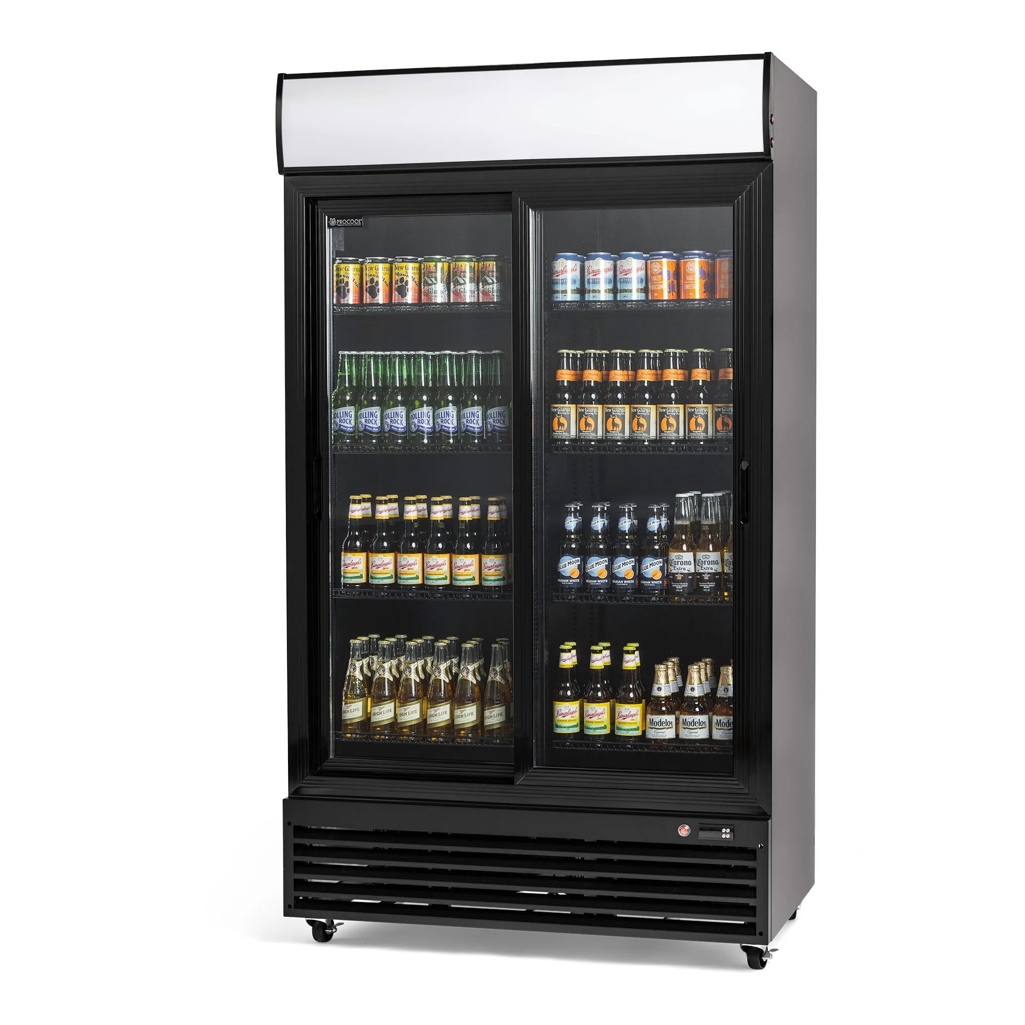 Procool Sliding Door Black Display Cooler-Retail Display Coolers-CSD-1000S-B