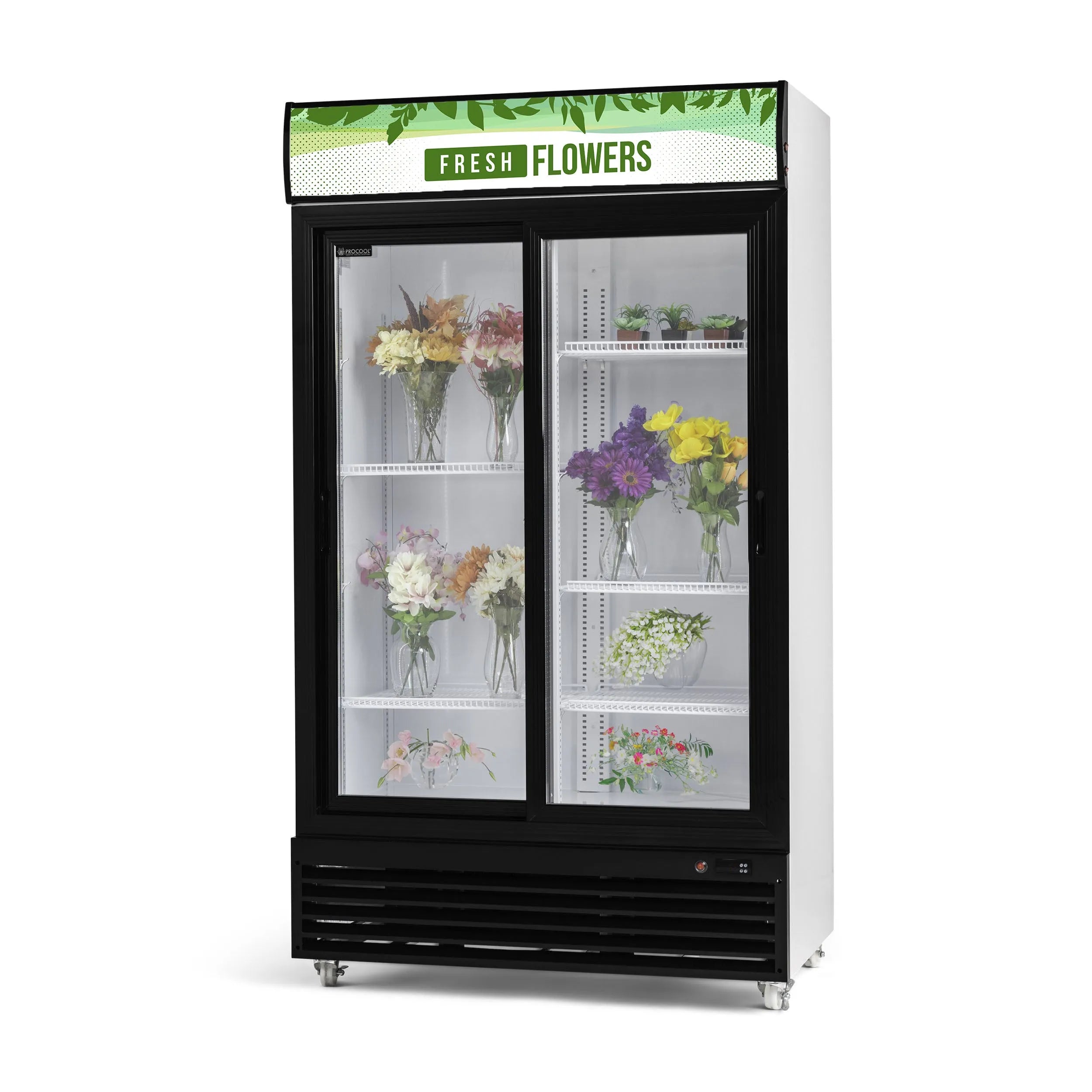 Procool Sliding 2 Door Flower Cooler-Floral Display Coolers-CSD-1000S-FF