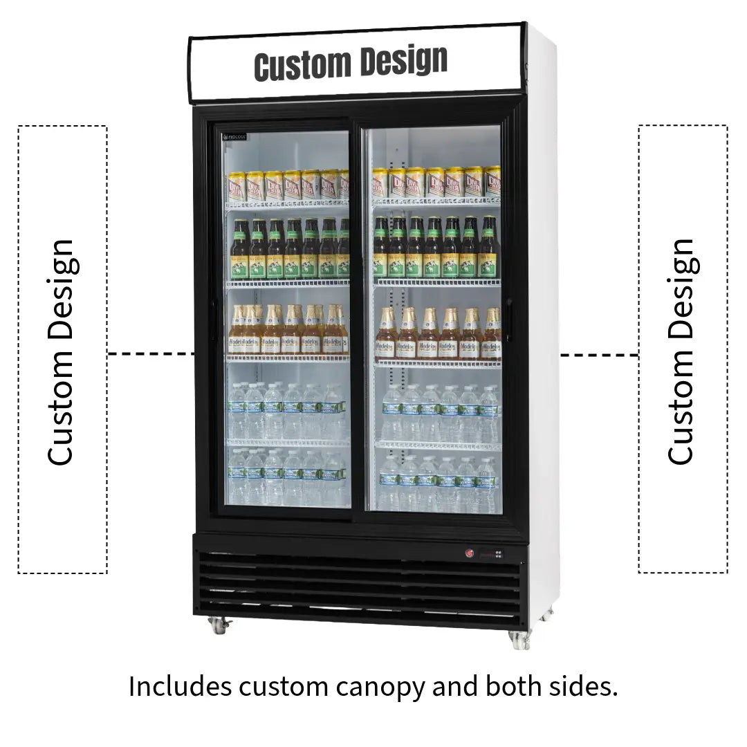 Procool 2-Door Sliding White Display Cooler - 35.3 cu. ft.