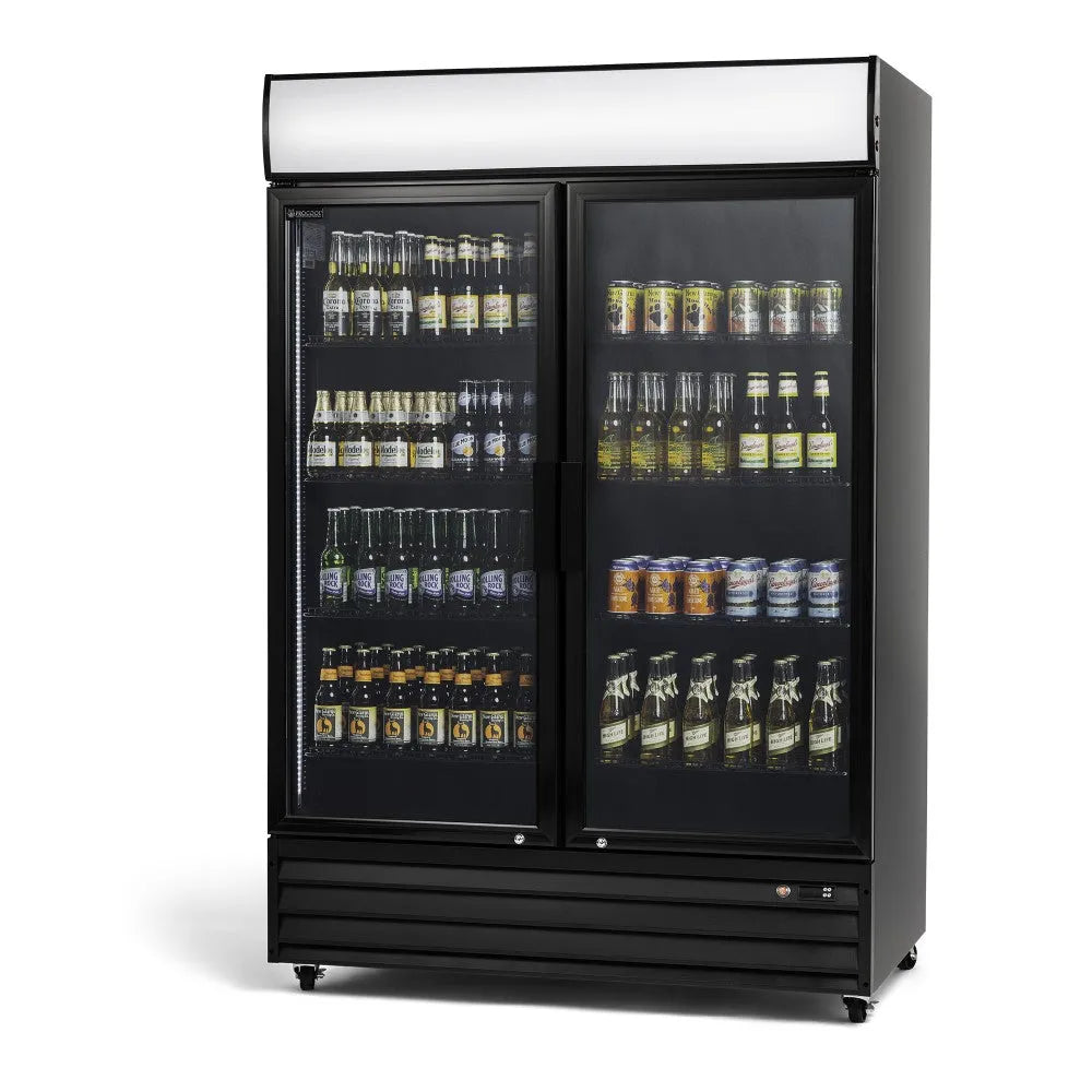 Procool 2-Door Black Display Cooler - 43 Cu. Ft.-Retail Display Coolers-CSD-1400-B-1