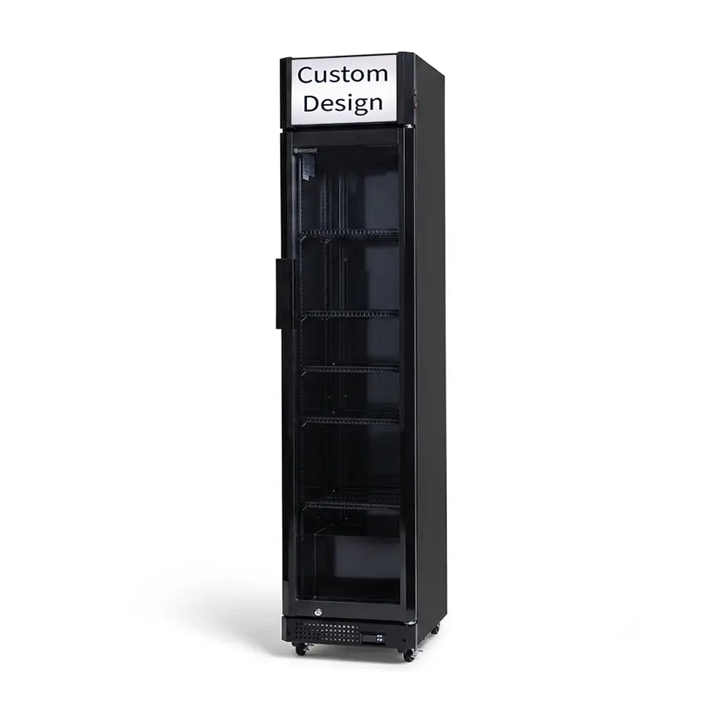Procool Narrow Custom Black Flower Cooler - 9.4 cu. ft.