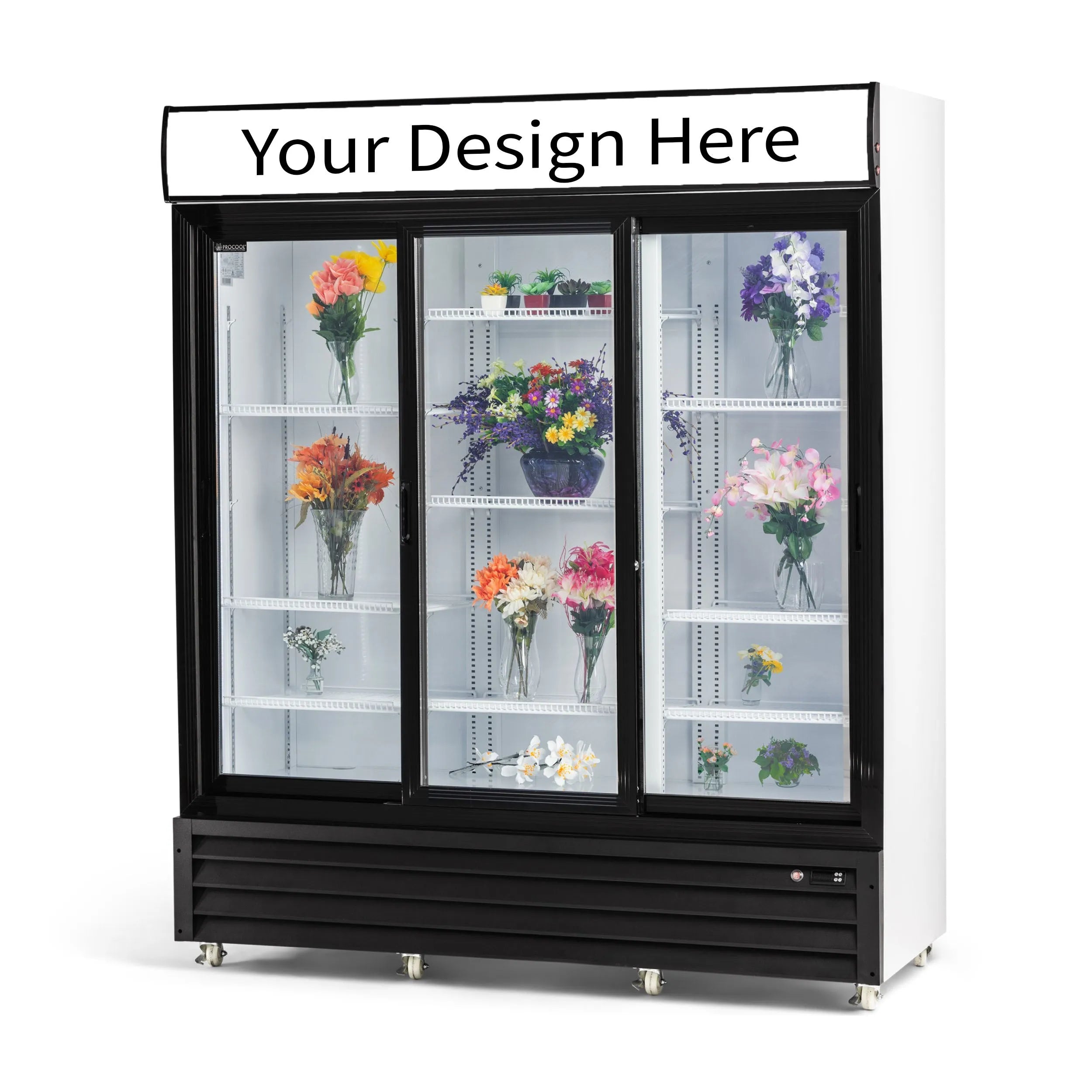 Procool Triple Sliding Door Custom Flower Cooler-Floral Display Coolers-CST-1600S-CUST