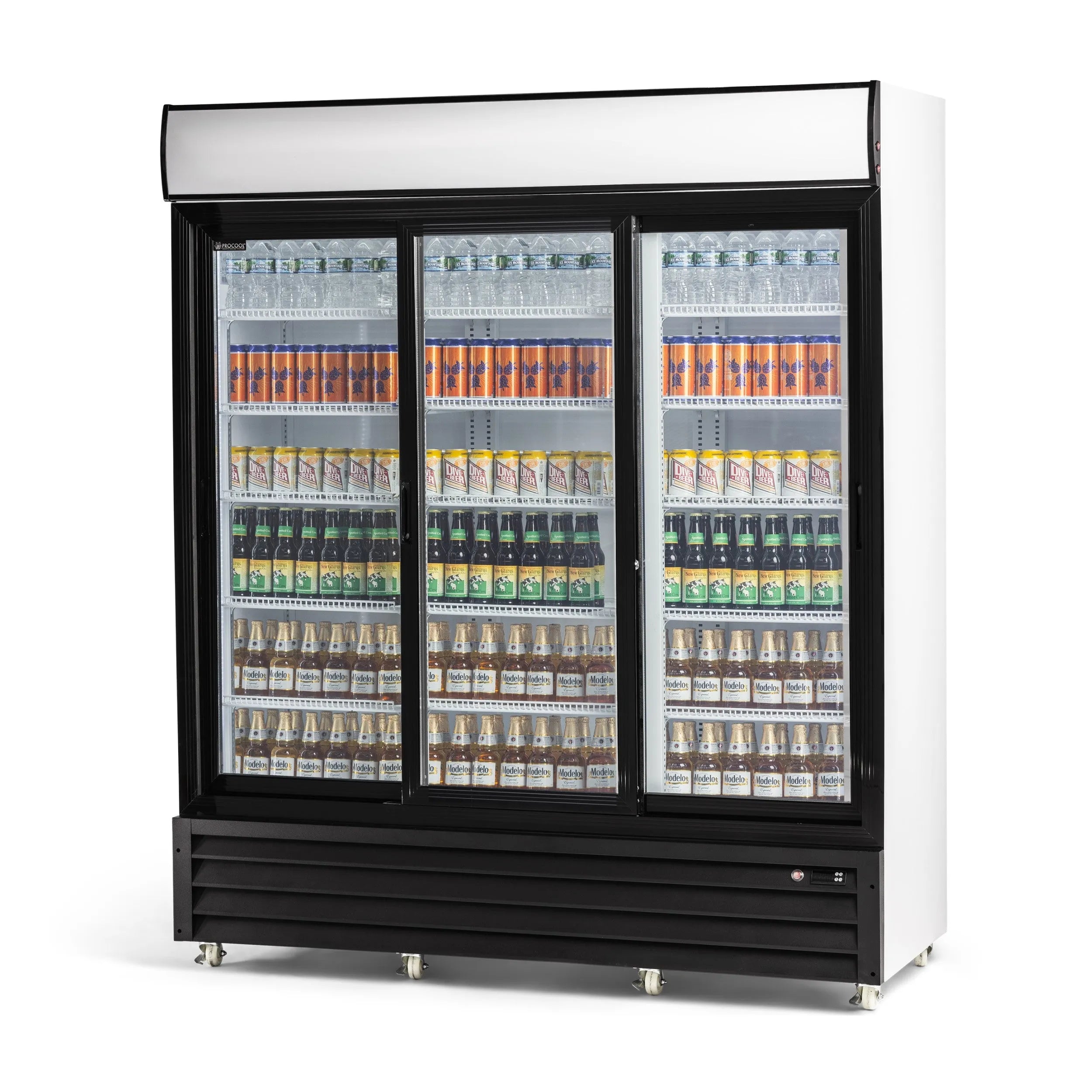 Procool High Efficiency Triple Sliding Door Display Cooler-Retail Display Coolers-CST-1600S-HE-1