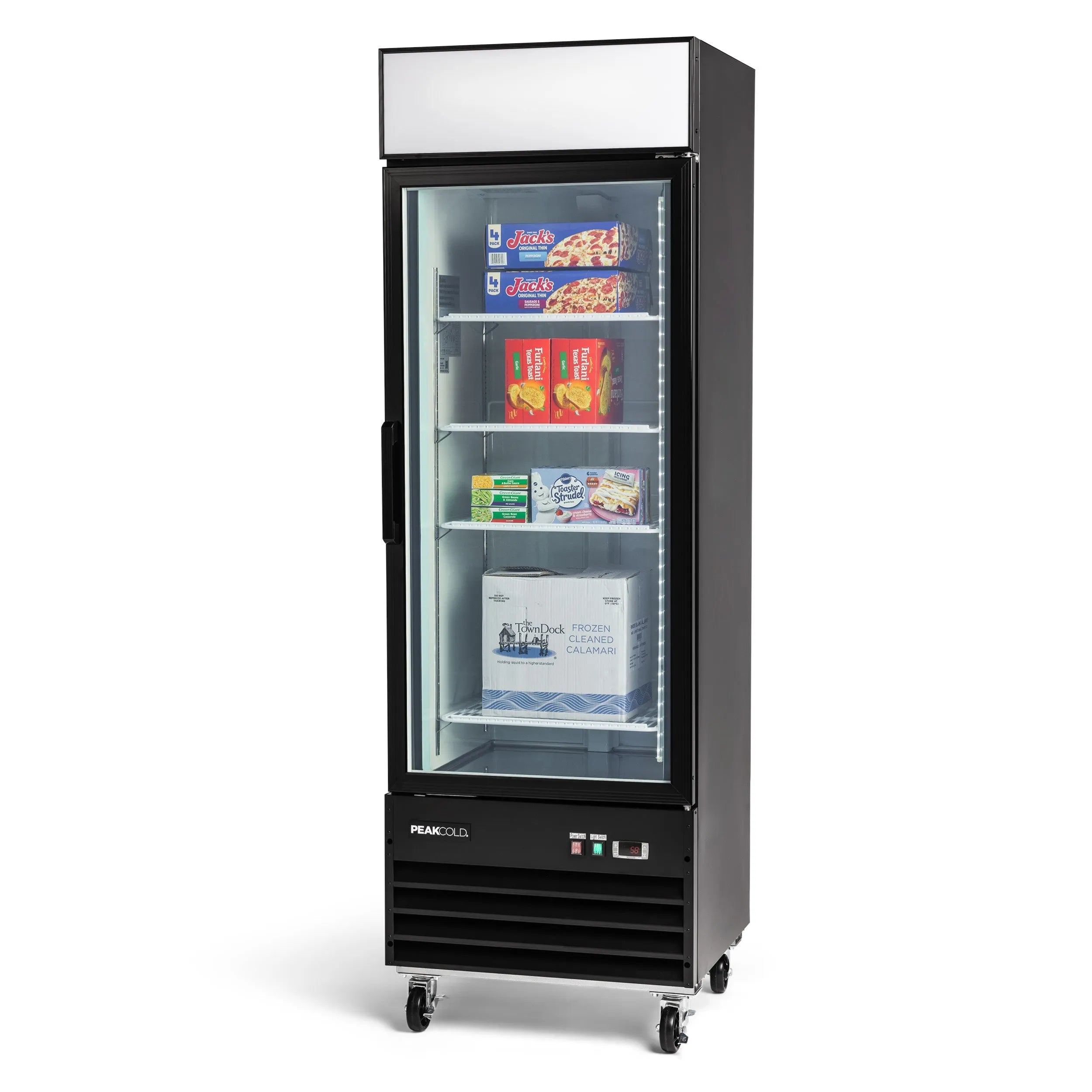 Upright Display Freezer; PeakCold Single Door - Ships Free
