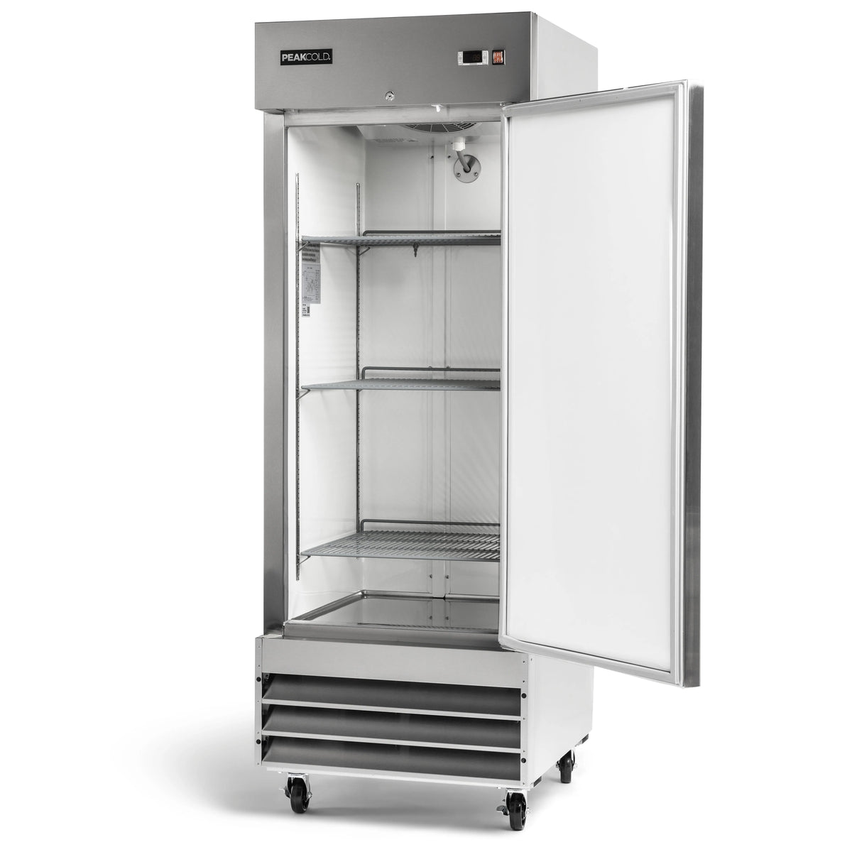 PeakCold Single Door Stainless Steel Commercial Freezer - 23 cu. ft.