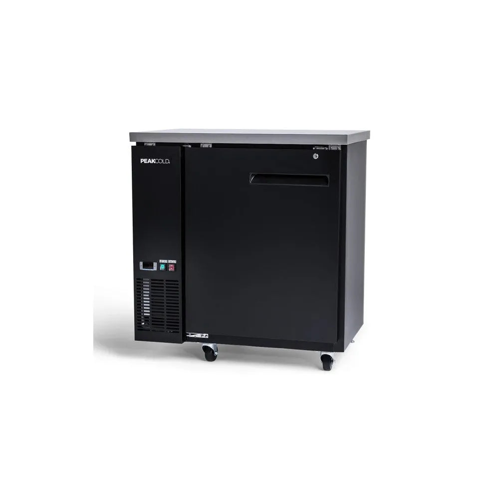 PeakCold Solid Door Back Bar Cooler - 36"-Back Bar Coolers-IM36NBB-B