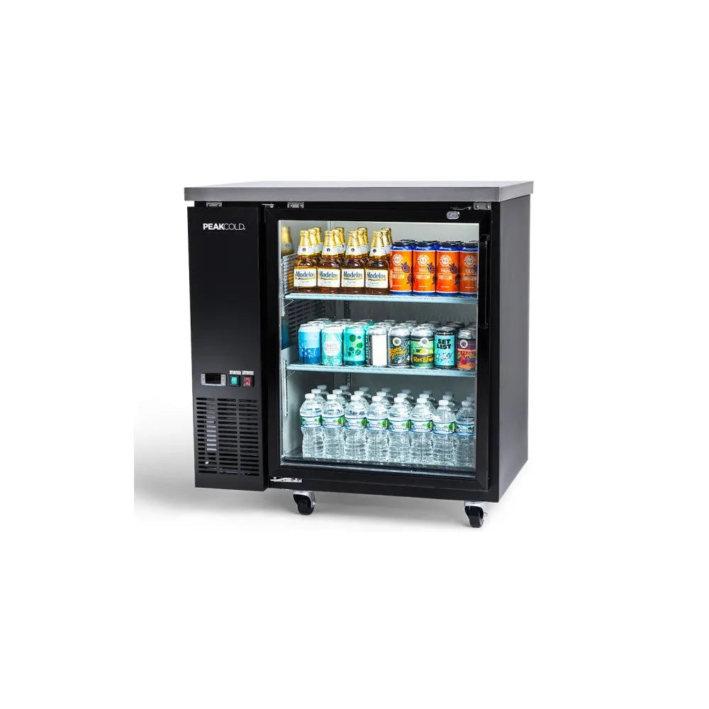PeakCold Glass Door Back Bar Cooler - 36"-Back Bar Coolers-IM36NBBG-B