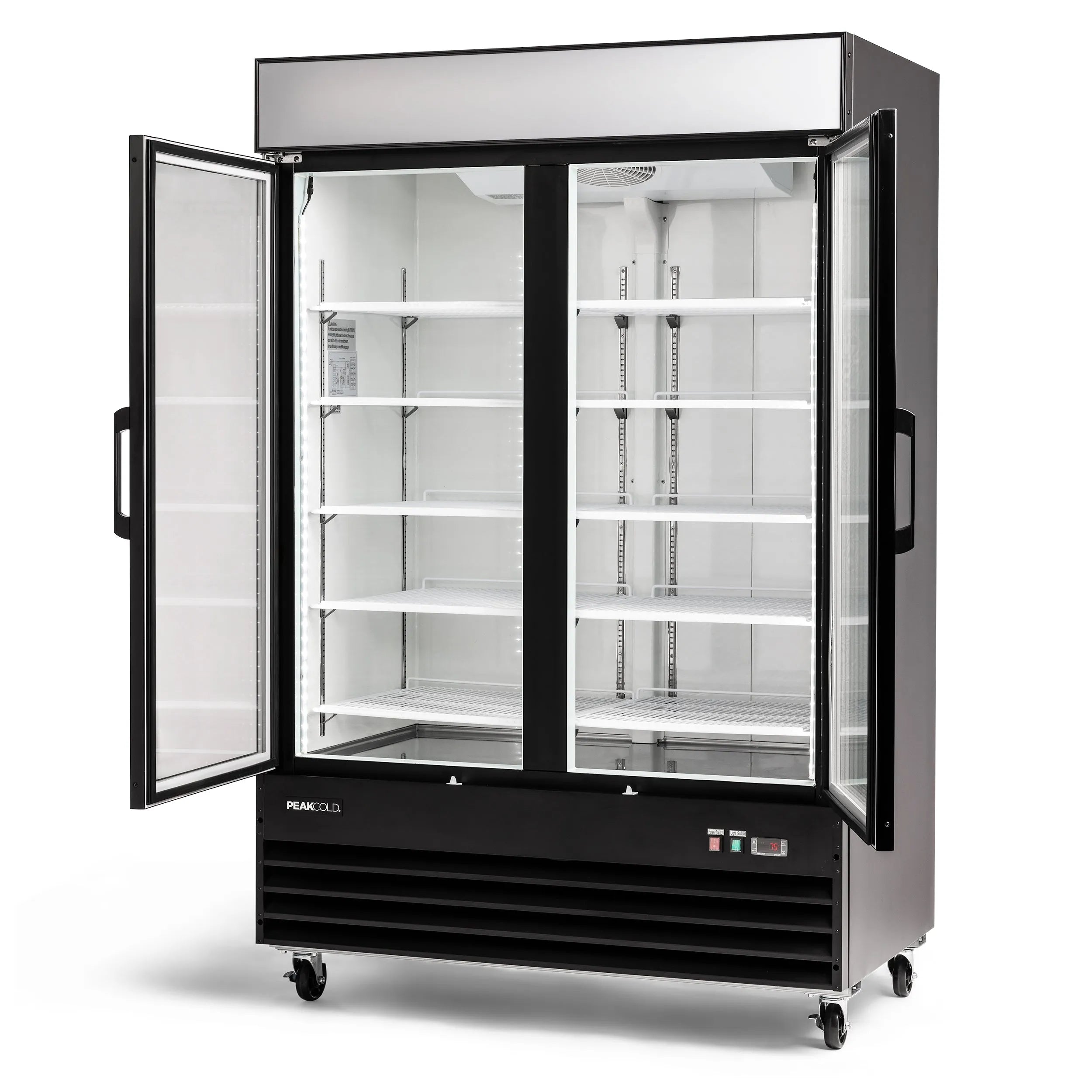 PeakCold 2 Door Upright Display Freezer - 45 CU Ft.-Retail Display Freezers-IM45MF2-DESIGN-2