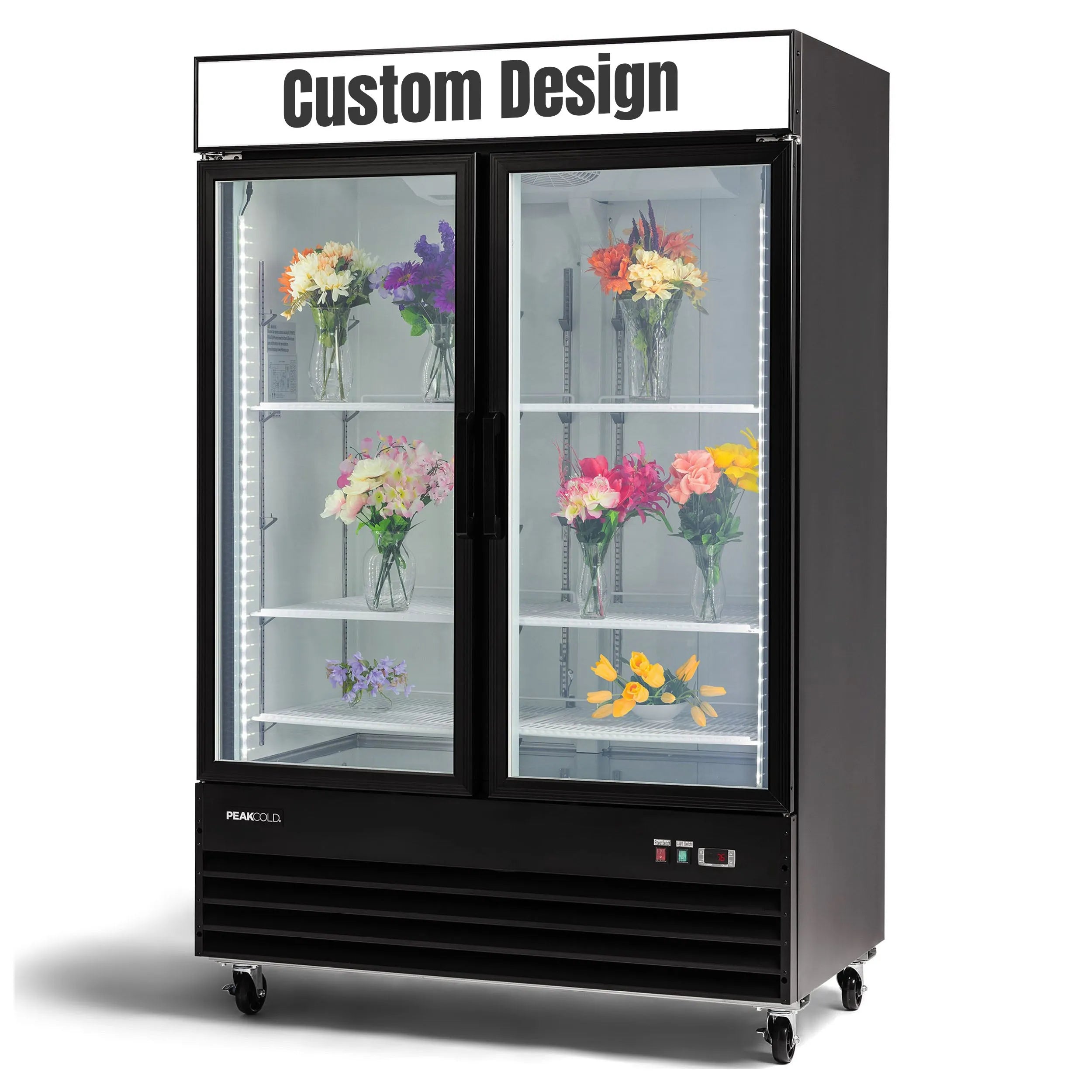 PeakCold Customized 2-Door Flower Cooler-Floral Display Coolers-IM45MR2-CUST