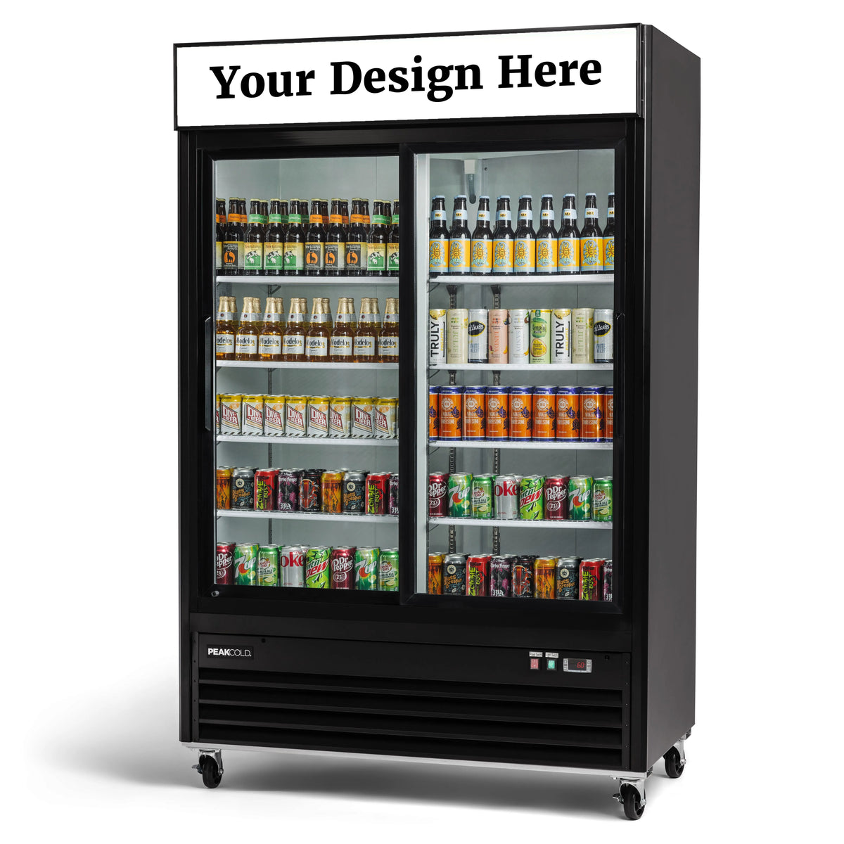 PeakCold Sliding 2 Door Upright Display Cooler - 45 CU Ft.-Retail Display Coolers-IM45MRS2-10