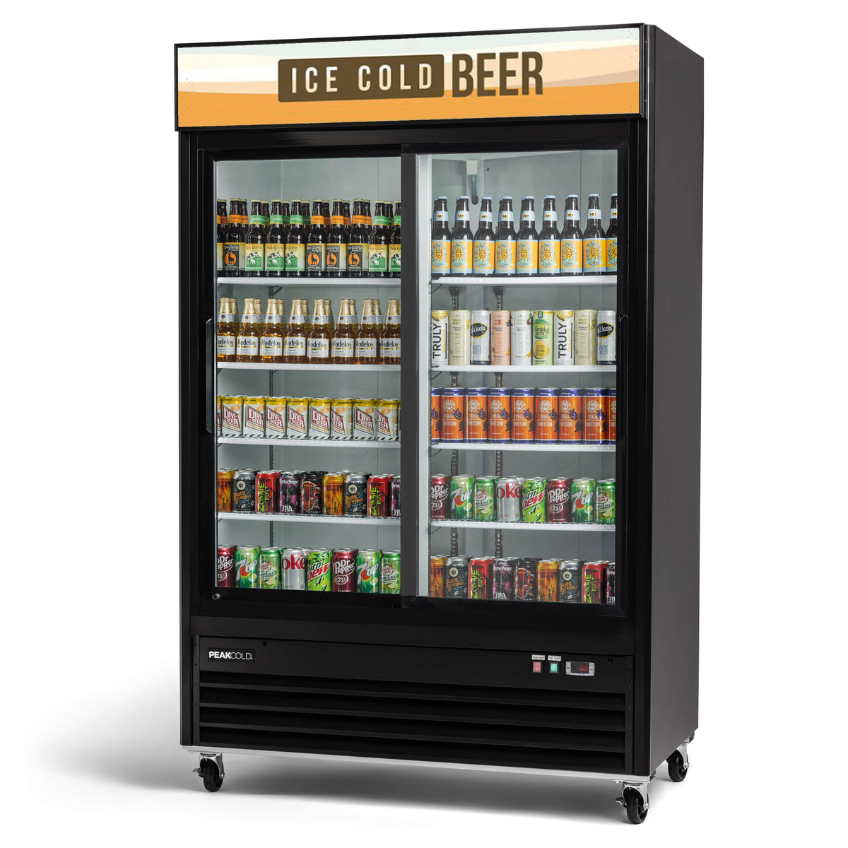 PeakCold Sliding 2 Door Upright Display Cooler - 45 CU Ft.-Retail Display Coolers-IM45MRS2-9