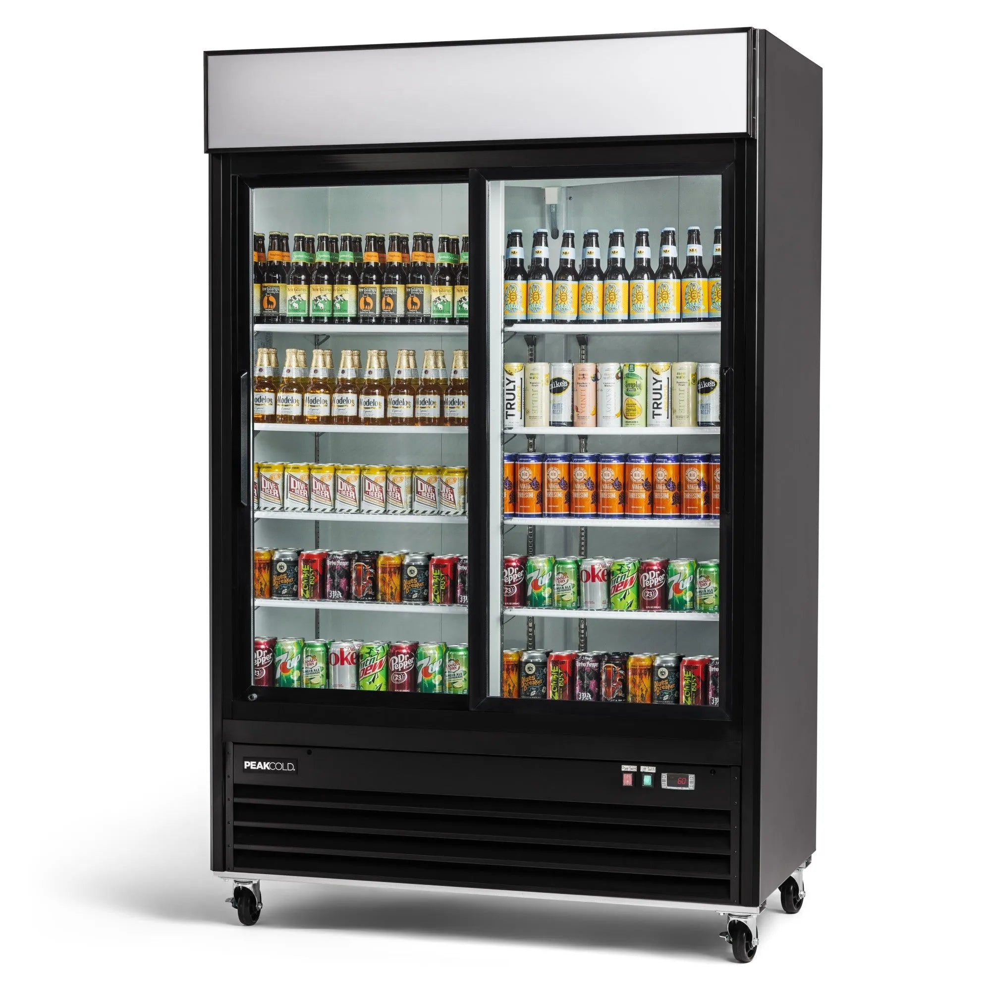 PeakCold Sliding 2 Door Upright Display Cooler - 45 CU Ft.-Retail Display Coolers-IM45MRS2-1