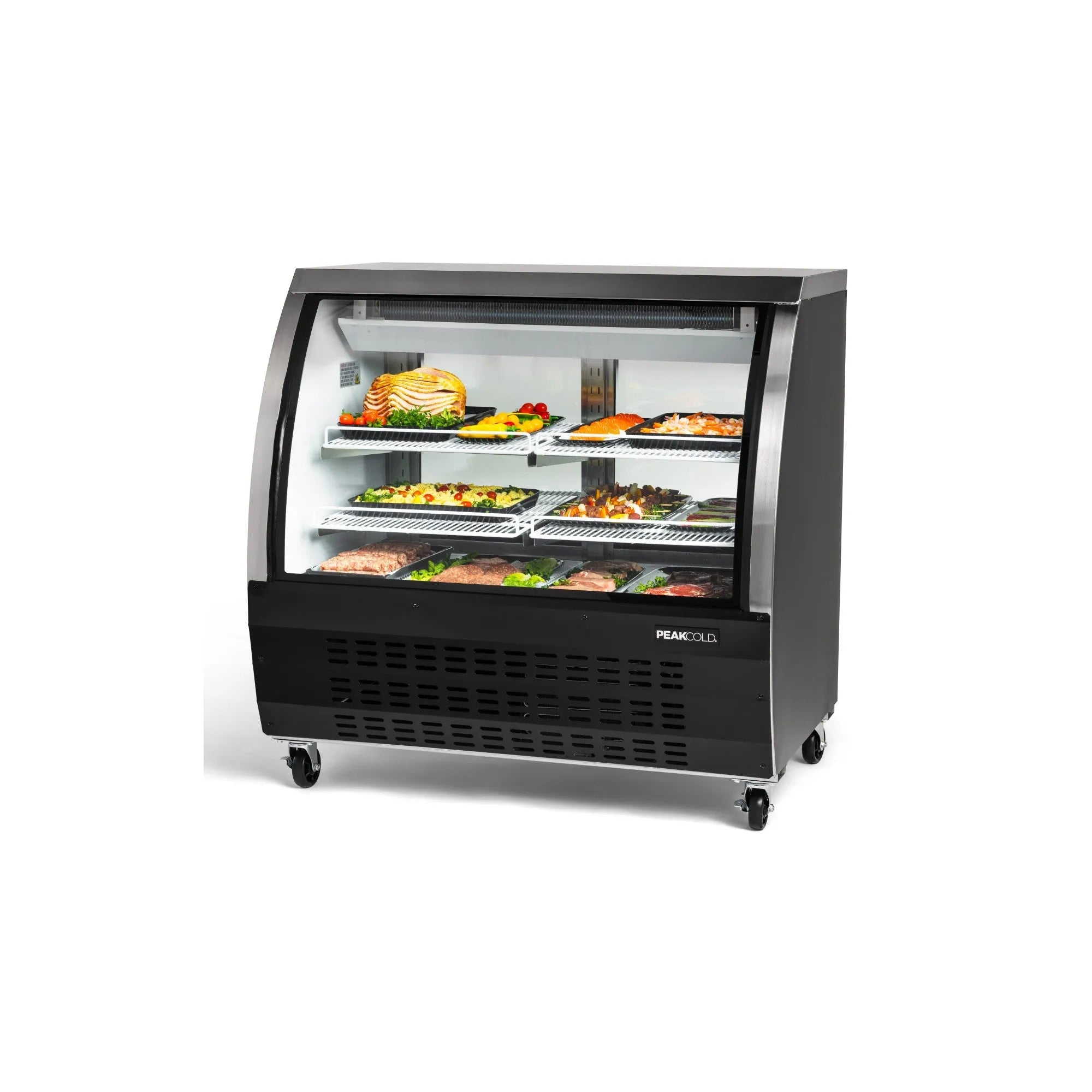 PeakCold Black Curved Glass Deli Case - 48"-Deli Cases-IM48DC-B