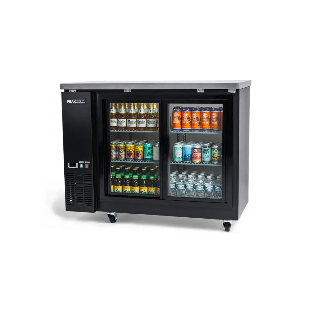 PeakCold Sliding Door Back Bar Cooler - 48"-Back Bar Coolers-IM48NBBG2-S-B
