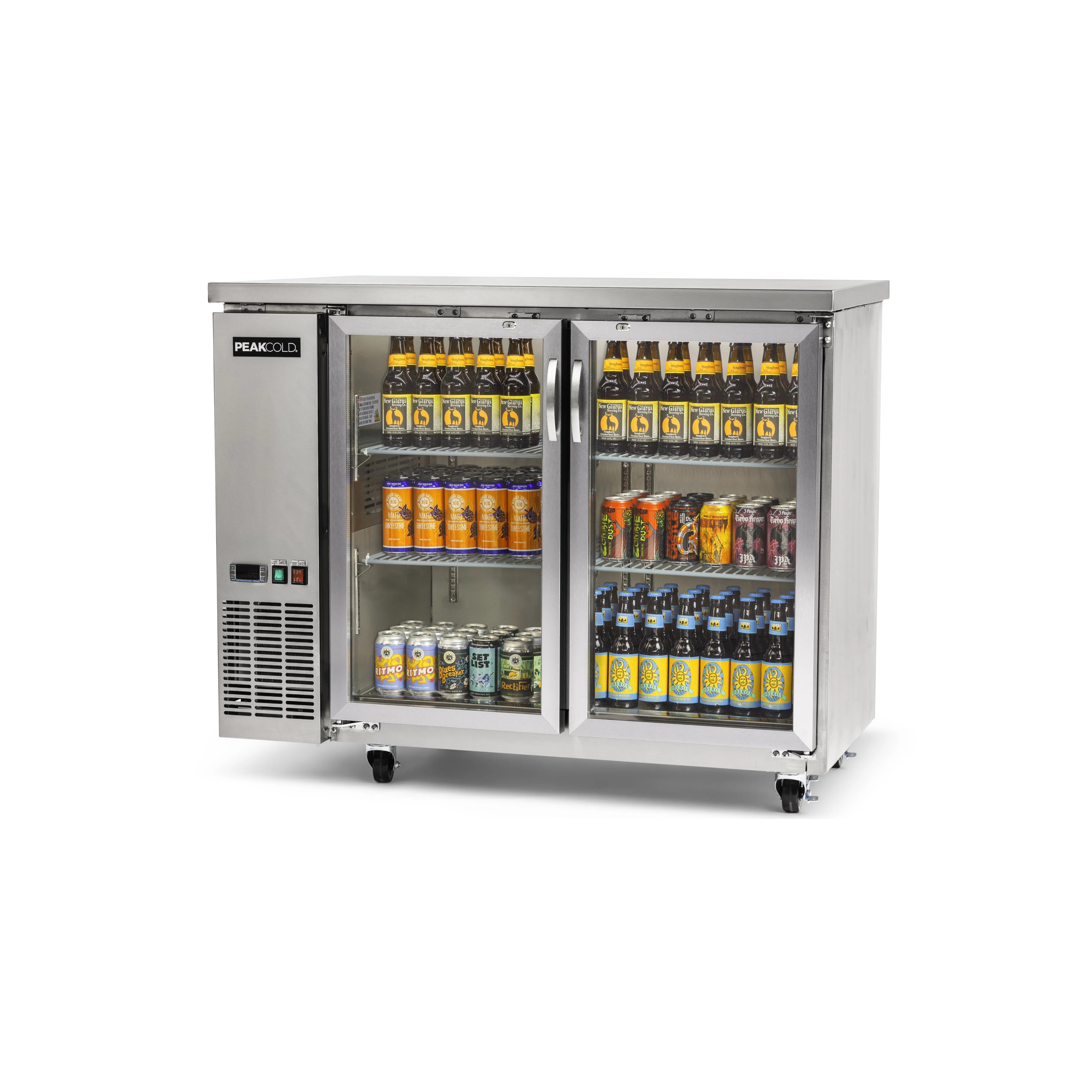 PeakCold Stainless Steel 2-Door Back Bar Cooler - 48"-Back Bar Coolers-IM48NBBG2-S