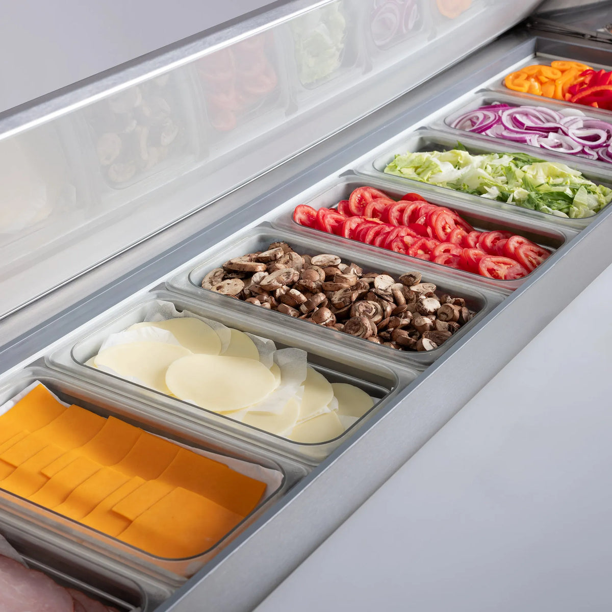 PeakCold Stainless Steel Refrigerated Prep Table - 71"