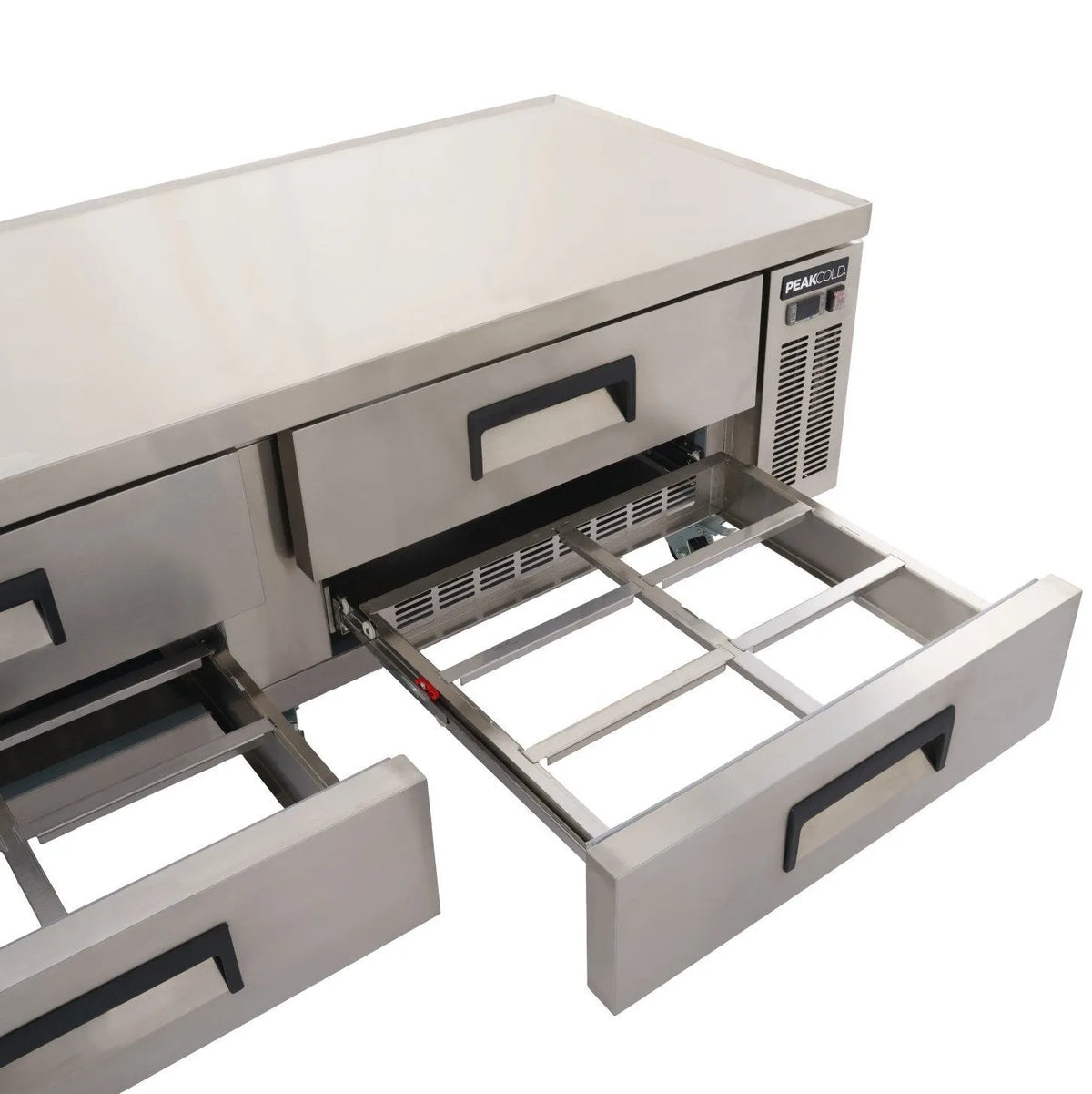 PeakCold 4-Drawer Refrigerated Chef Base - 72"