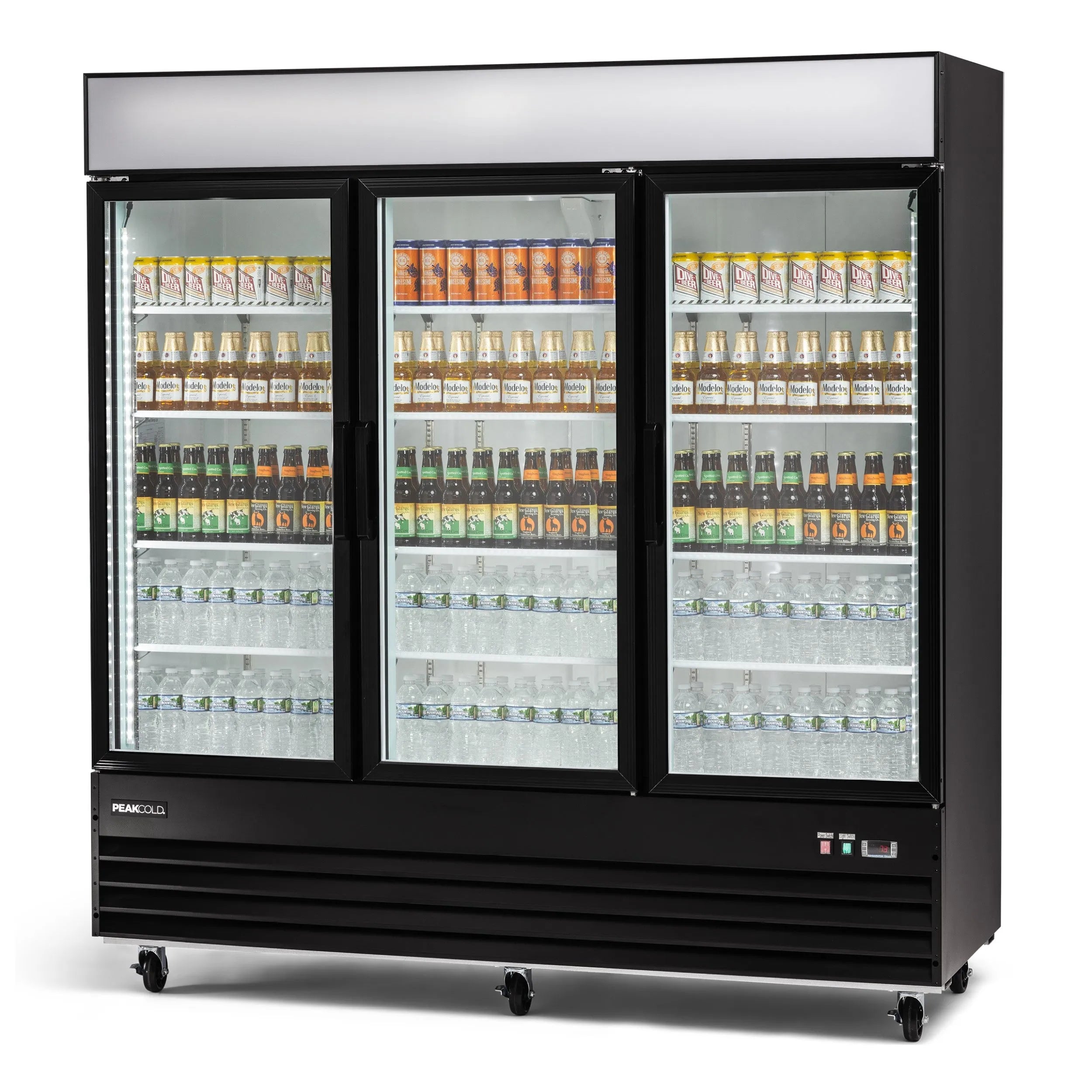 PeakCold 3 Door Upright Display Cooler - 57.5 CU Ft.-Retail Display Coolers-IM72MR3-1