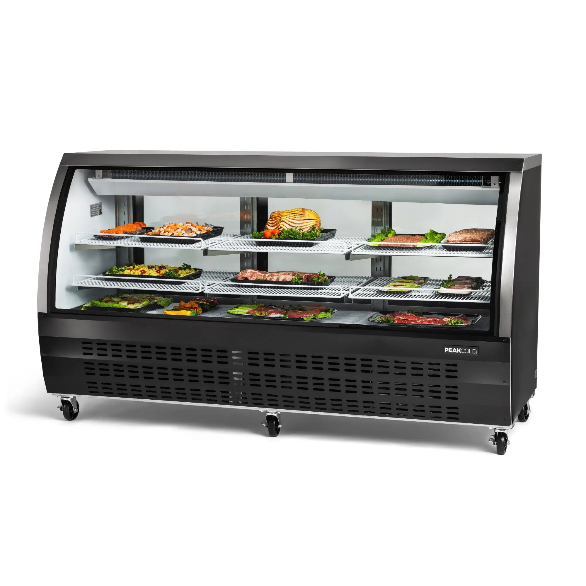 PeakCold Black Curved Glass Deli Case - 82"-Deli Cases-IM82DC-B