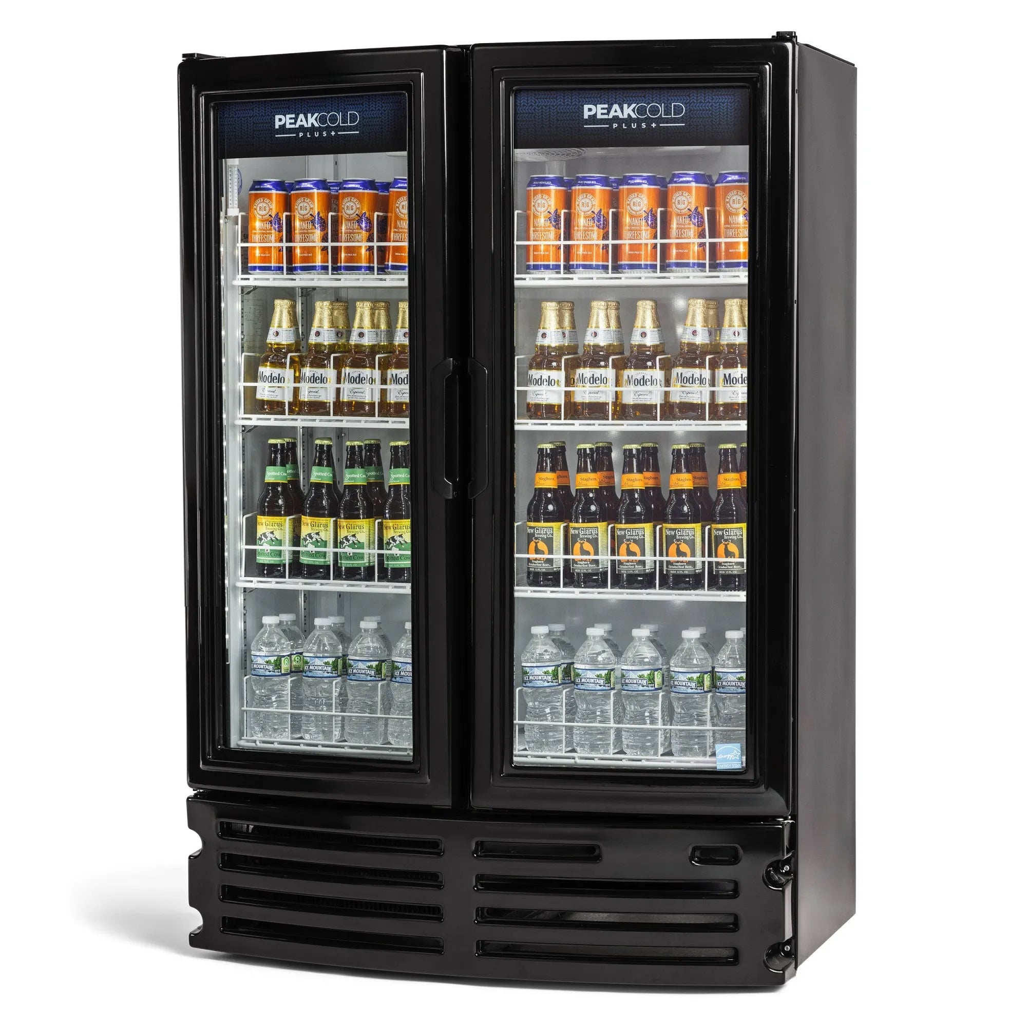 PeakCold Plus 2 Door Display Cooler - 16.8 CU Ft.-Retail Display Coolers-P-IM21MR2-W