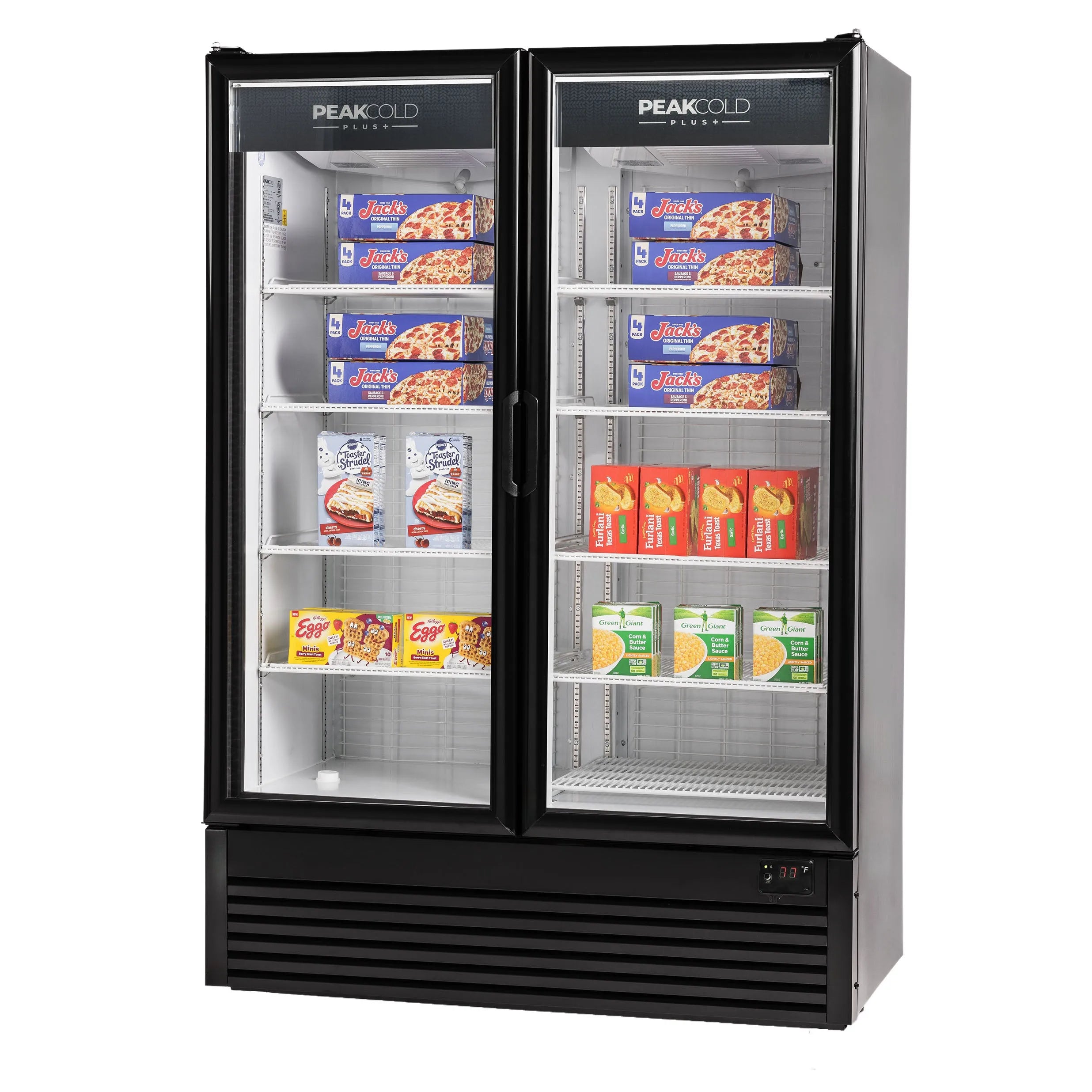 PeakCold Plus 2 Door Display Freezer - 42 CU Ft.-Retail Display Freezers-P-IM43MF2-W