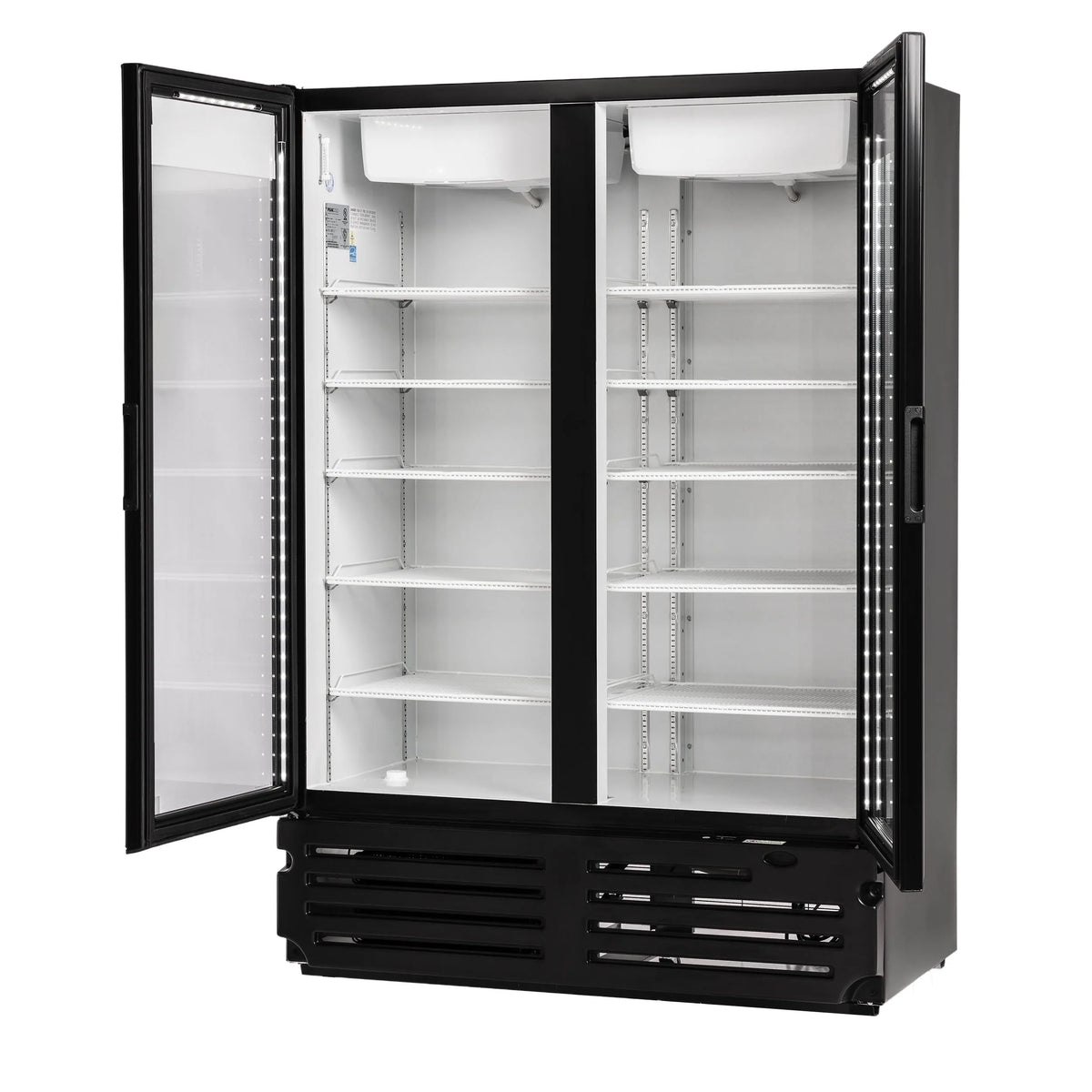 PeakCold Plus 2-Door Black Display Cooler - 41.7 CU Ft.