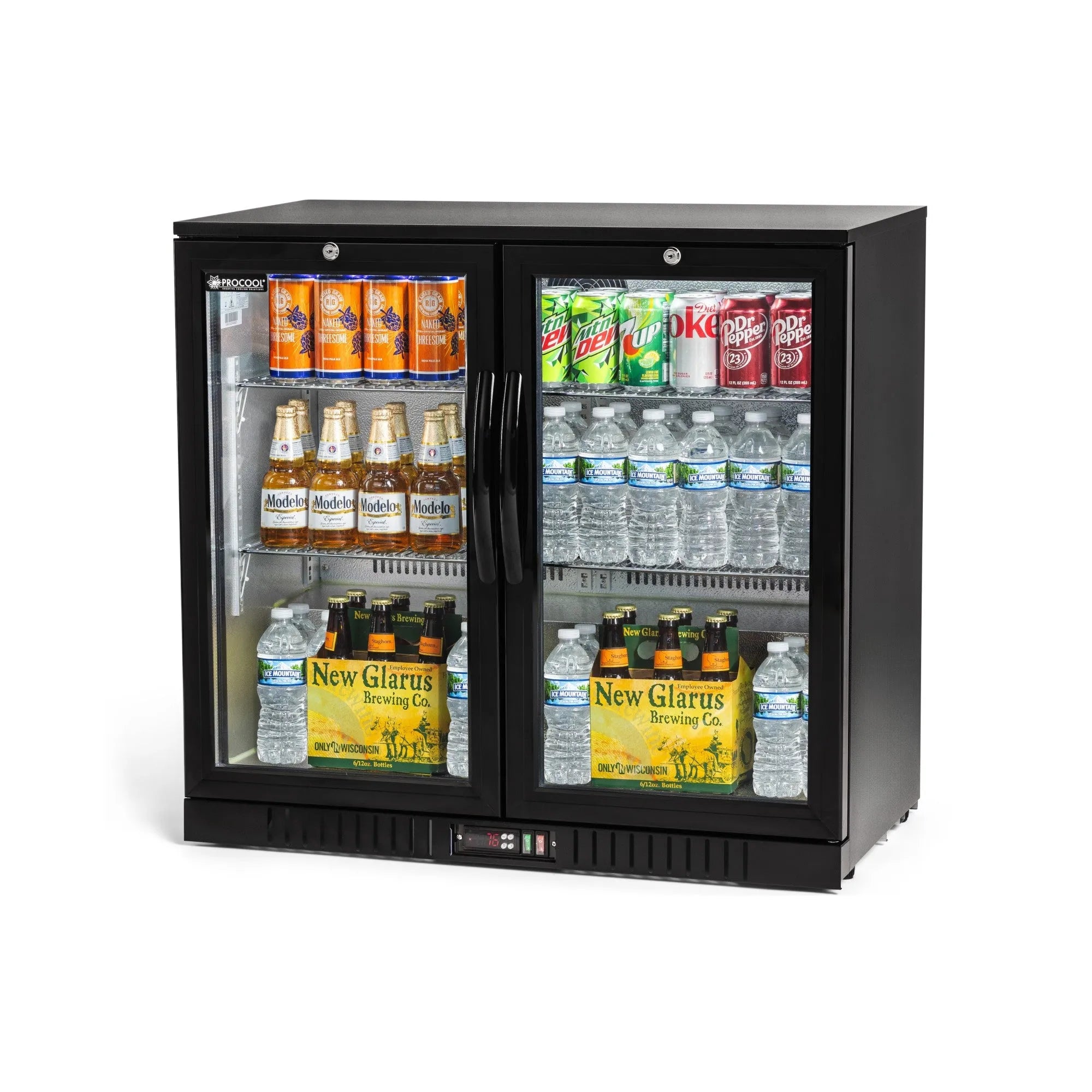Procool Residential Bar Cooler - 2 Door Black-Residential Bar Coolers-RBB-2