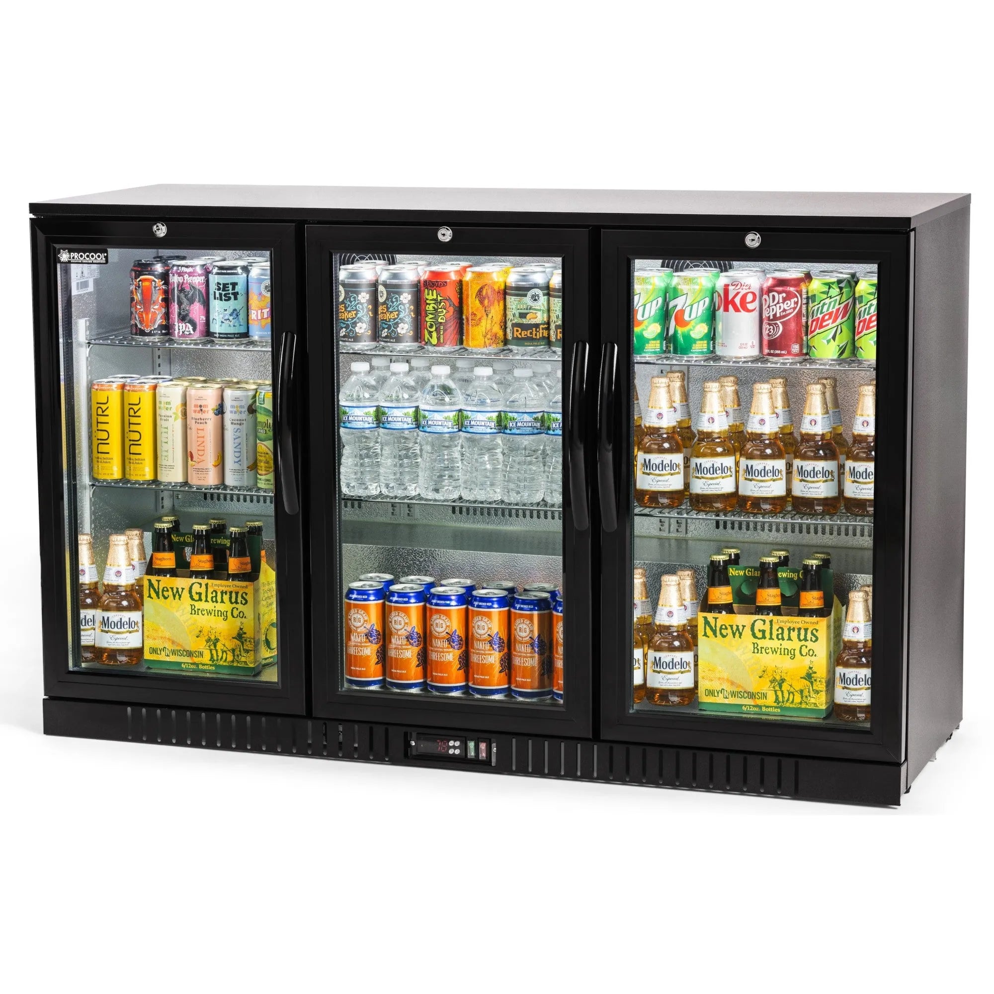 Procool Residential Bar Cooler - 3 Door Black-Residential Bar Coolers-RBB-3
