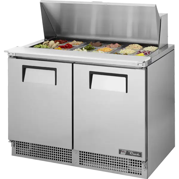 True TFP-48-18M-HC 48-inch 18-pan food prep table for restaurants and food service