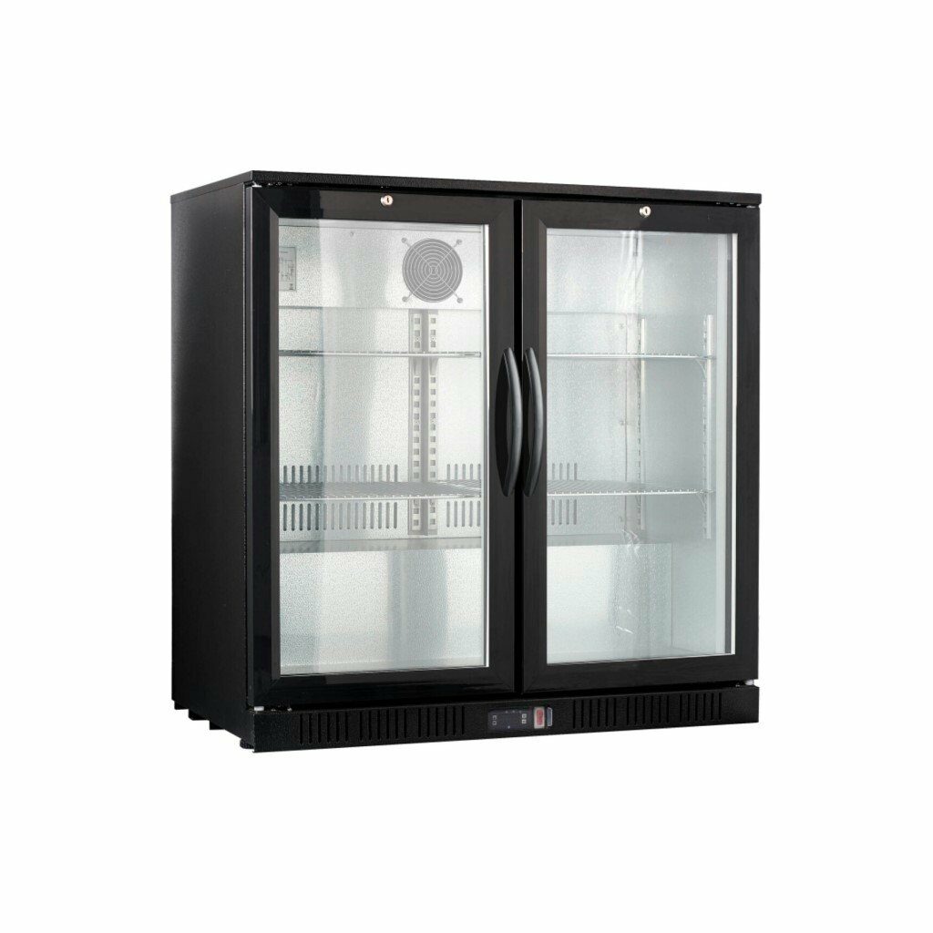 2 Door Back Bar Cooler Glass Front Beer Fridge For Sale