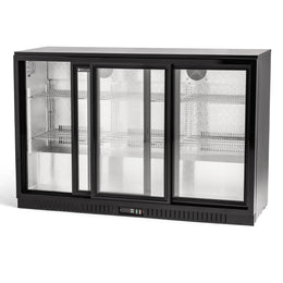 Procool 54" 3-Door Black Sliding Back Bar Cooler