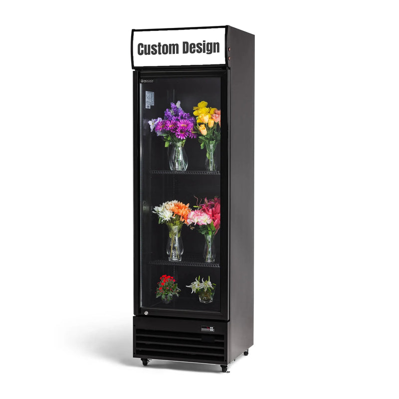 Procool Black Single Door Custom Floral Cooler - 12.7 cu. ft.